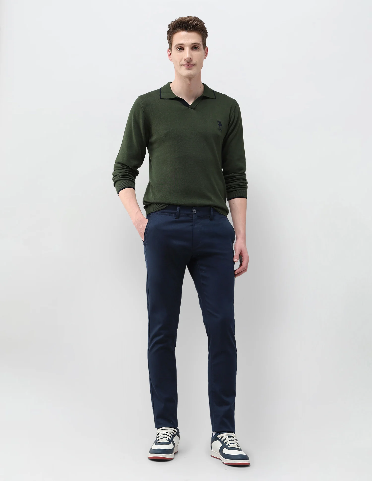 Austin Slim Fit Textured Trousers - Image 3