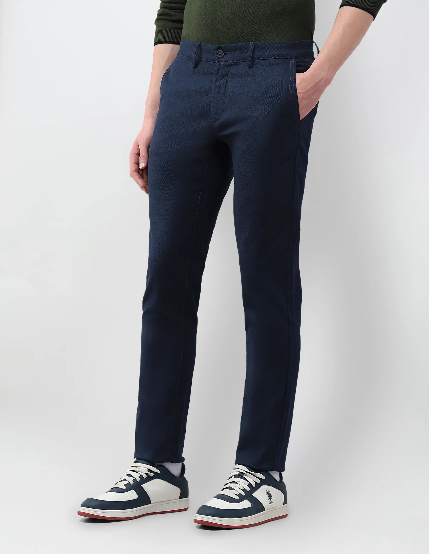 Austin Slim Fit Textured Trousers - Image 4