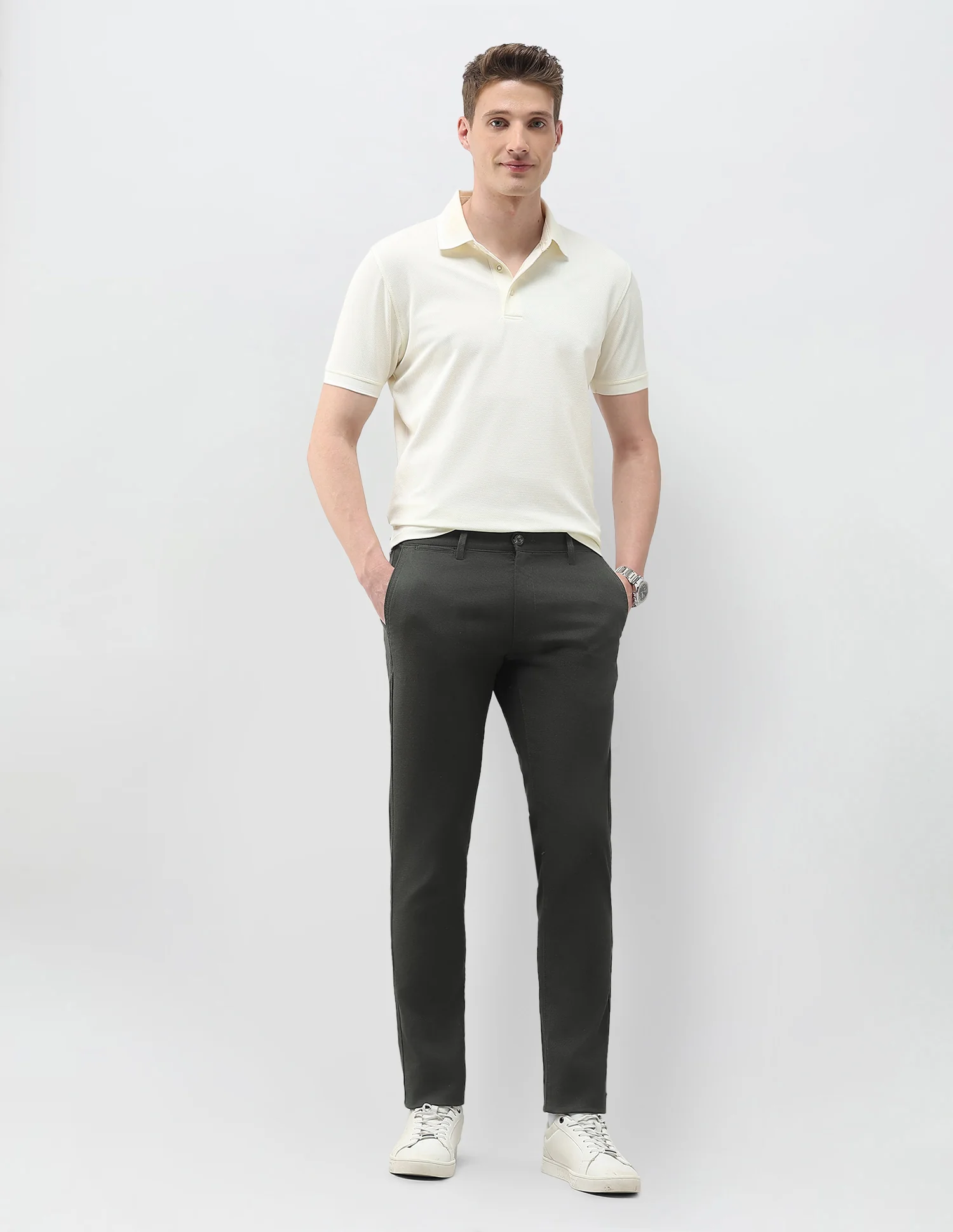 Austin Slim Fit Textured Trousers - Image 3