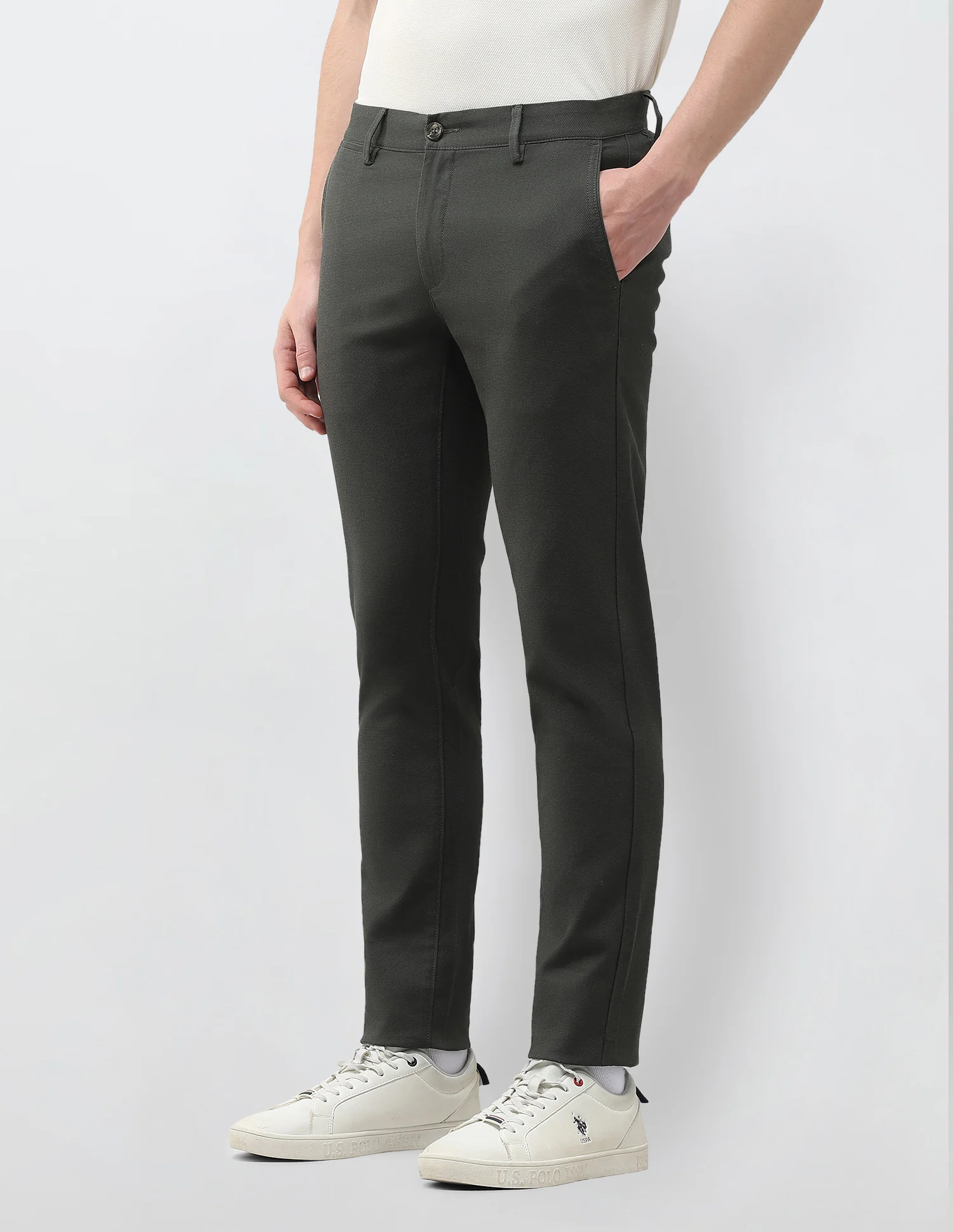 Austin Slim Fit Textured Trousers - Image 4