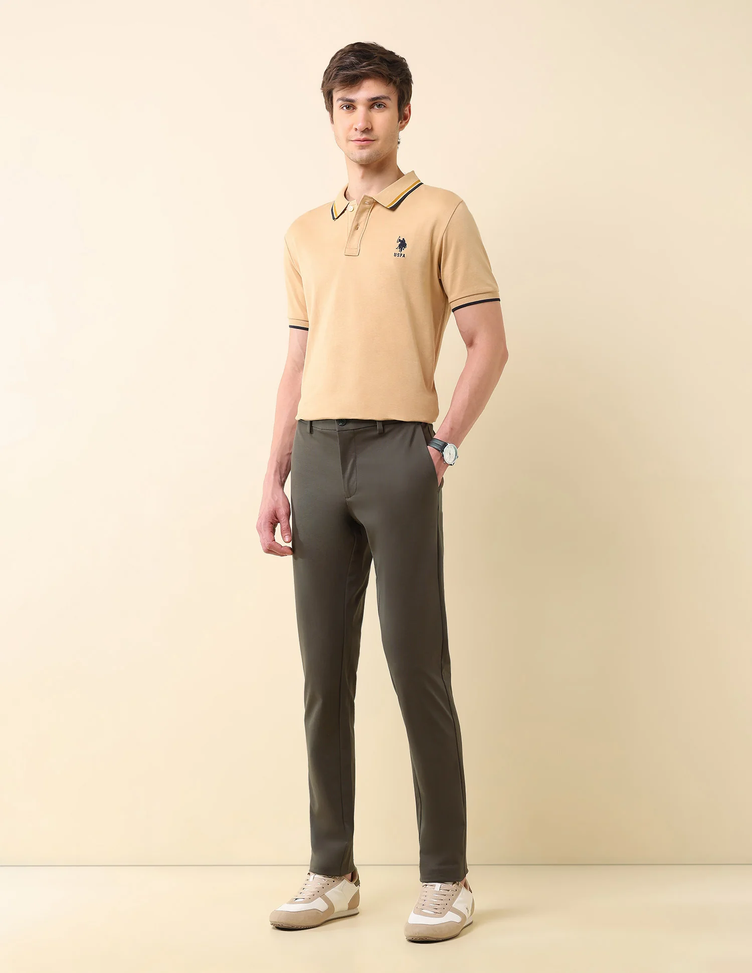 Austin Slim Fit Twill Trousers - Image 3