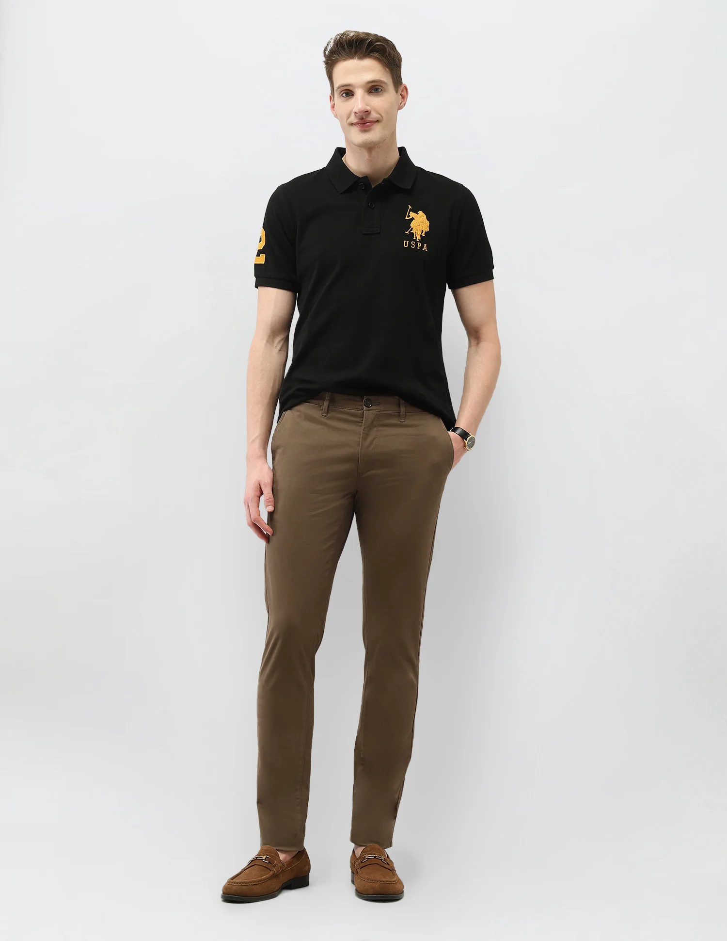 Austin Trim Regular Fit Satin Trousers - Image 3