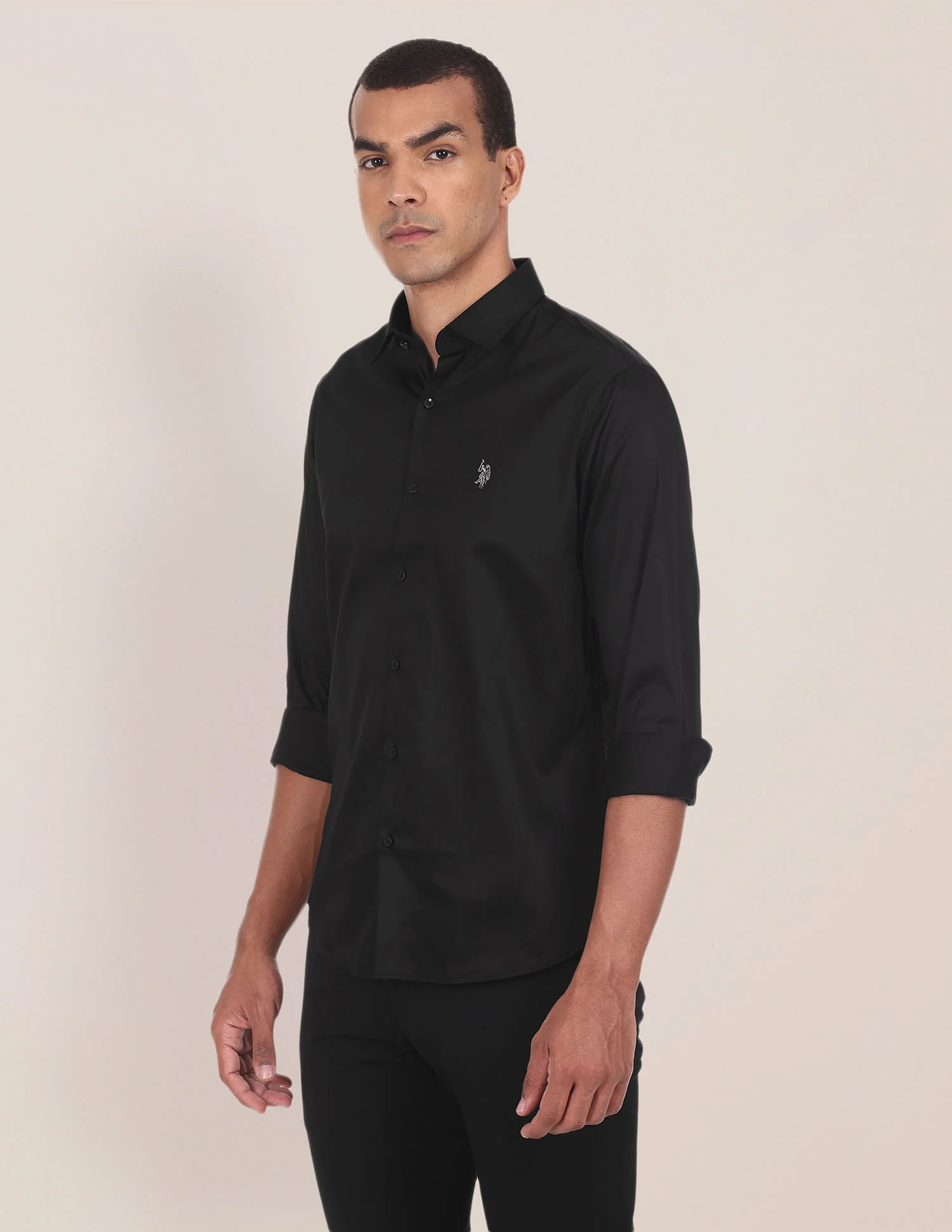 Barrel Cuff Cotton Stretch Shirt - Image 3