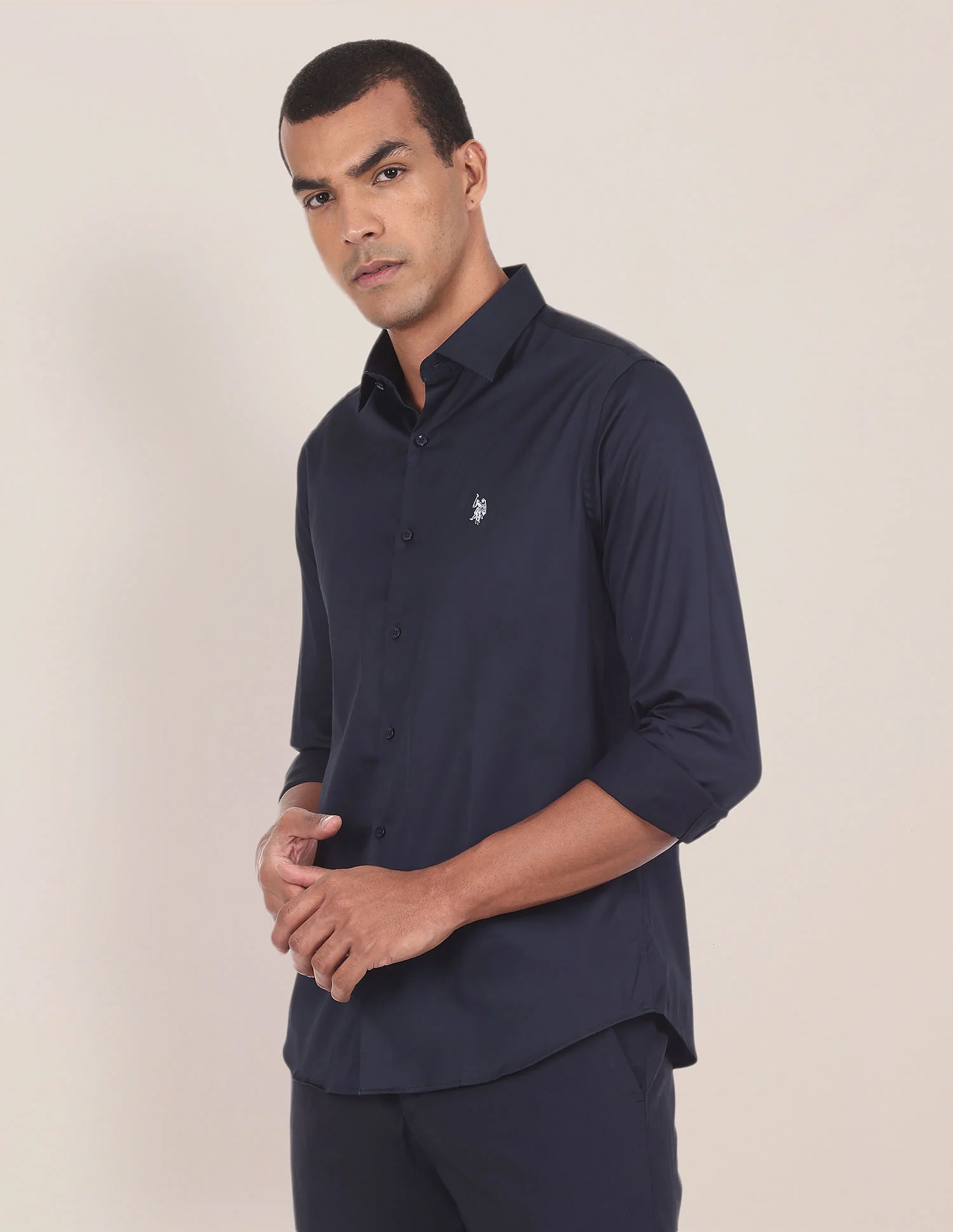Barrel Cuff Cotton Stretch Shirt - Image 3