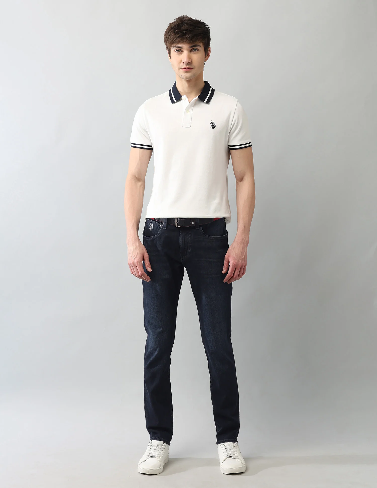 Bi Stretch Authentic Brandon Slim Tapered Fit Blue Jeans - Image 3