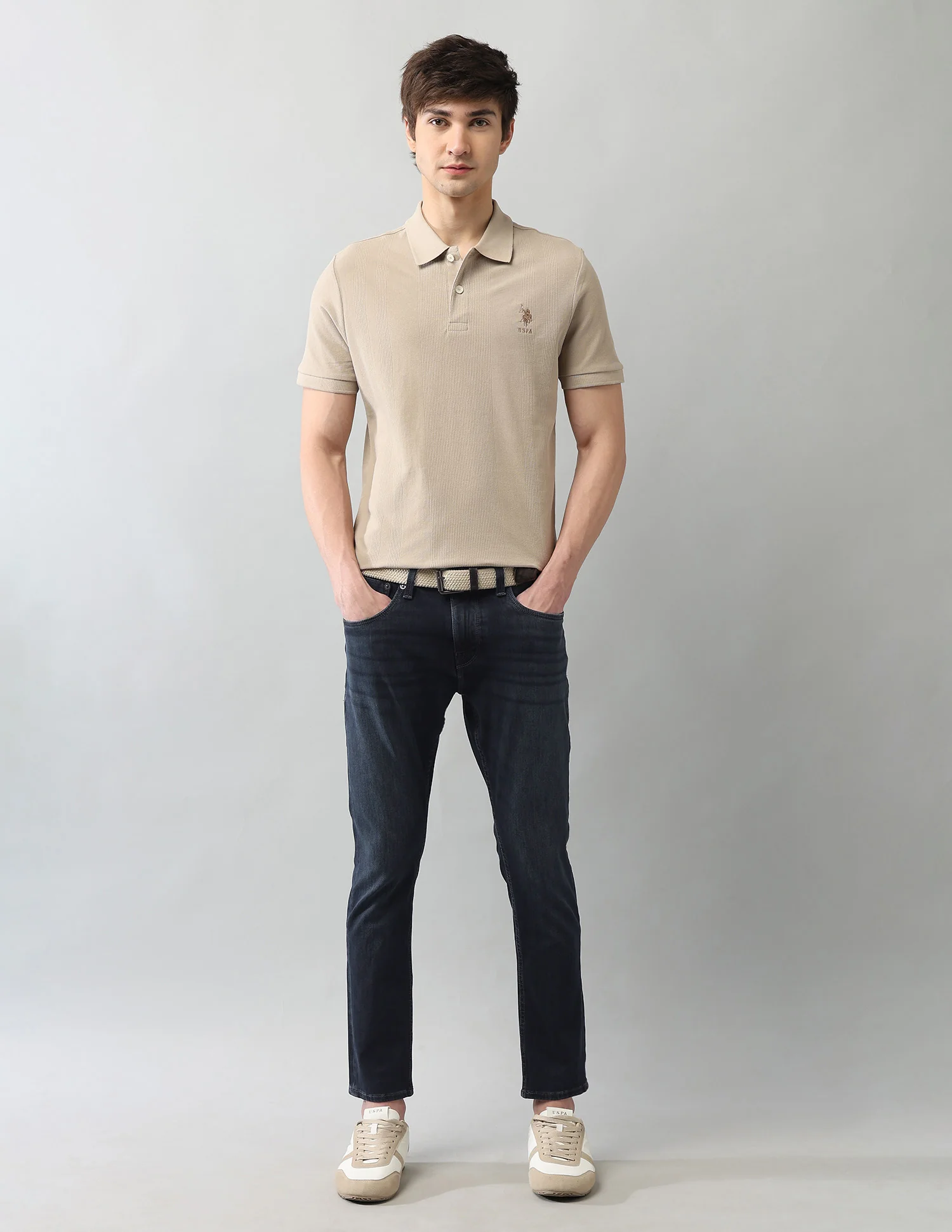 Bi Stretch Authentic Henry Tapered Fit Blue Jeans - Image 3