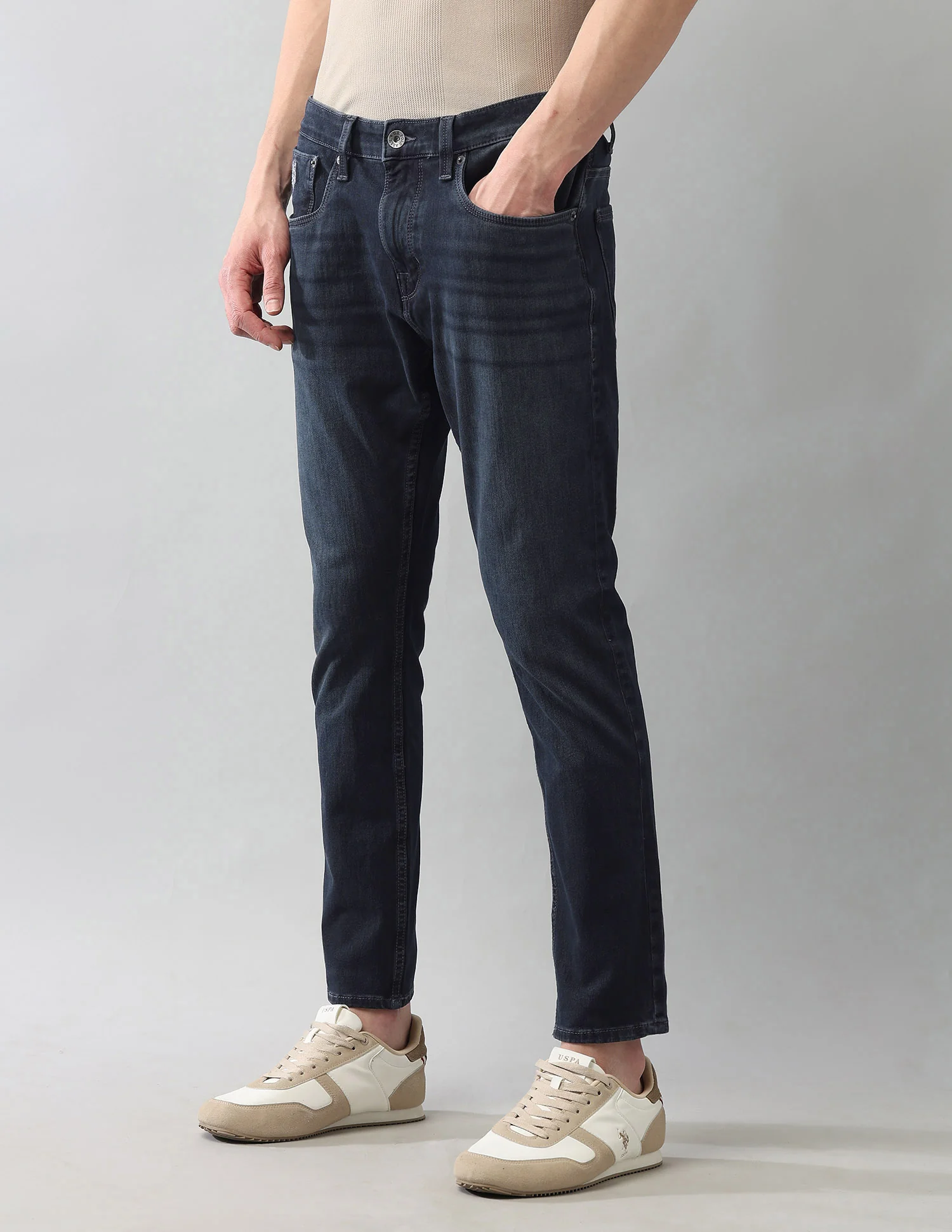 Bi Stretch Authentic Henry Tapered Fit Blue Jeans - Image 4