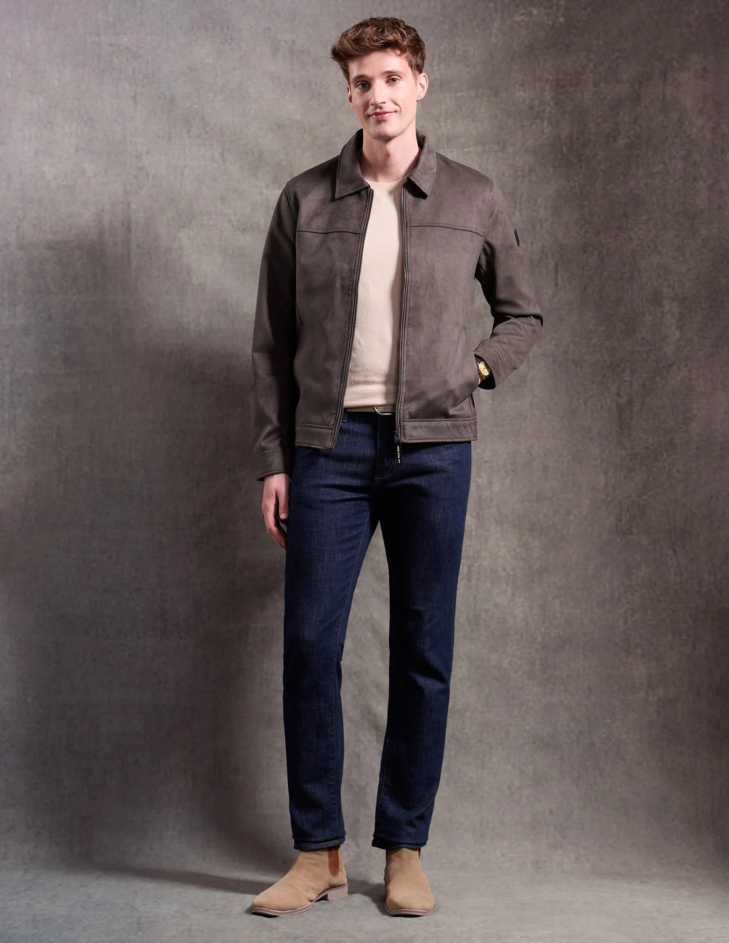 Black & Gold Regular Fit Jacket - Image 3