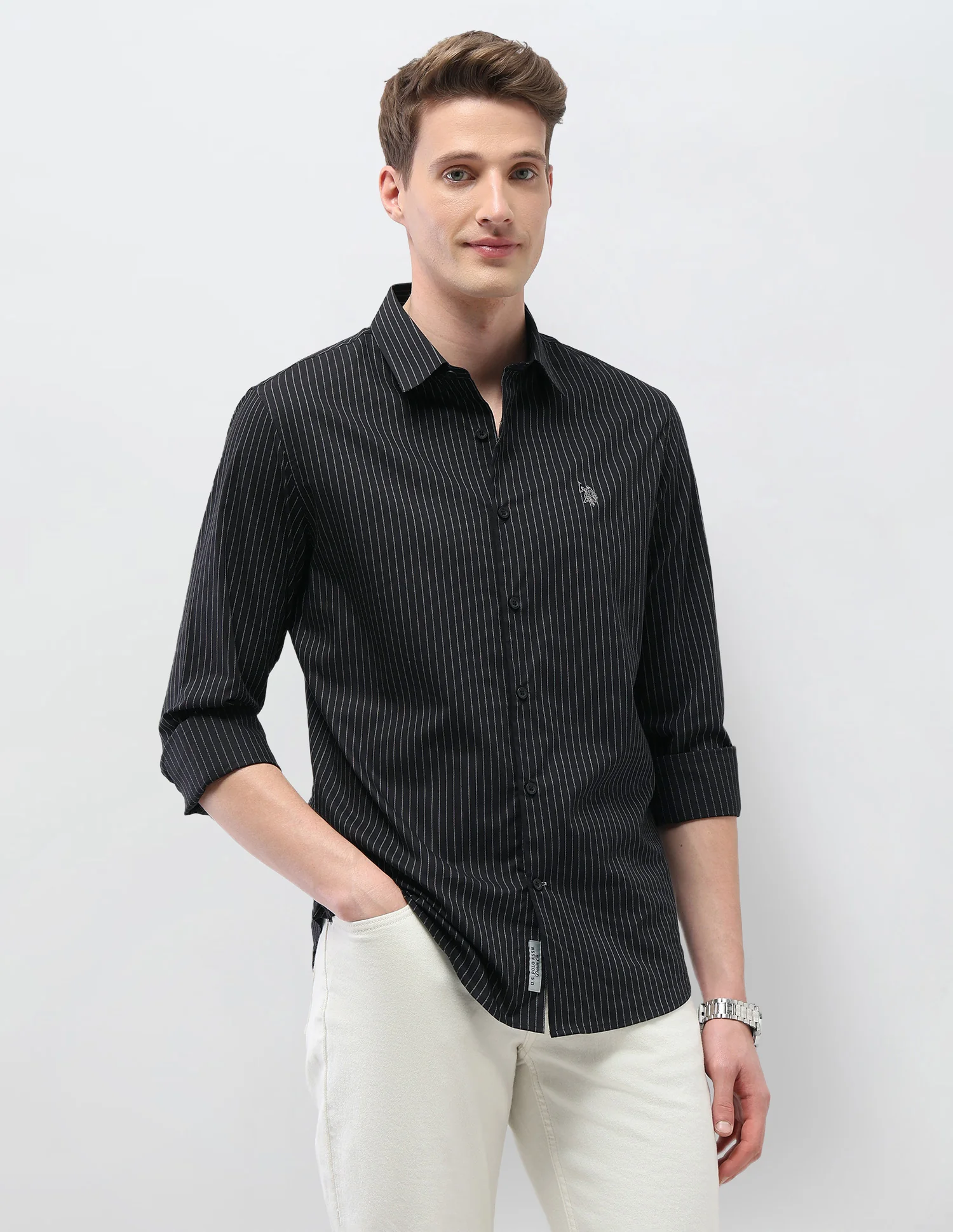 Black & Gold Regular Fit Shirt - Image 3