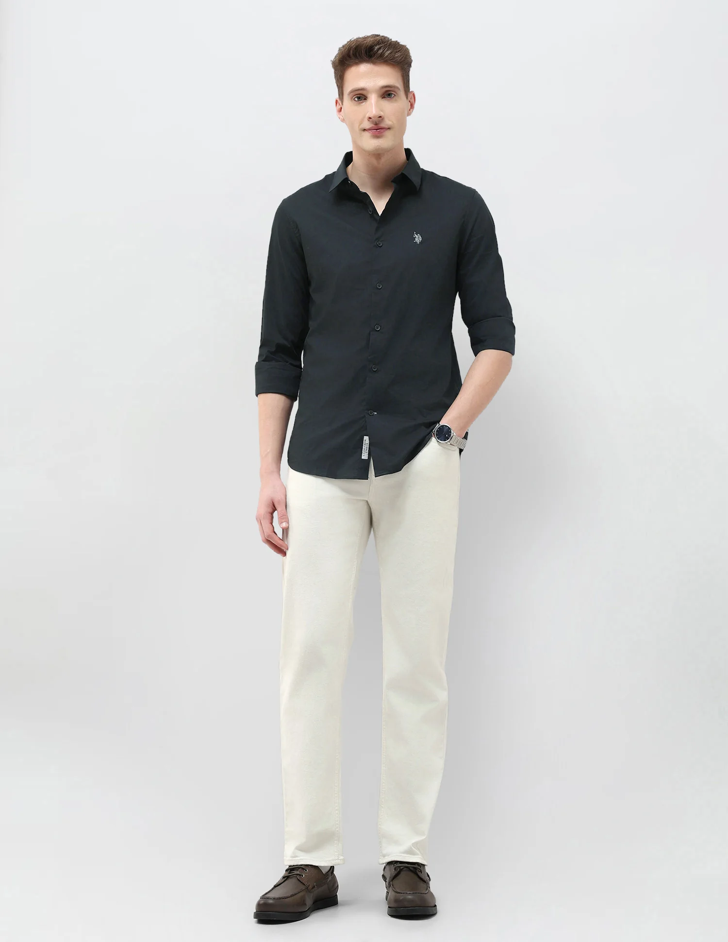 Black & Gold Regular Fit Shirt - Image 3