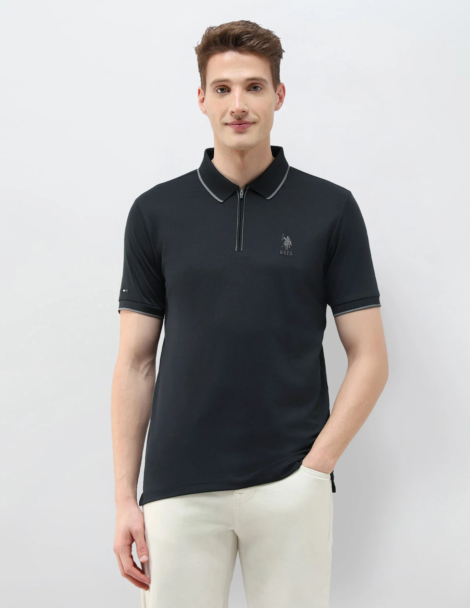Black & Gold Slim Fit Polo Shirt - Image 6