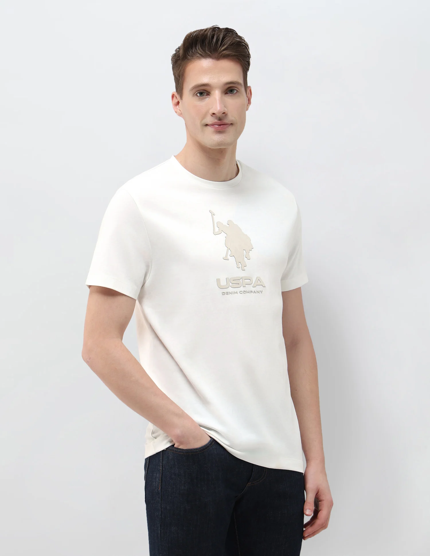 Black & Gold Brand Embossed Slim Fit T-Shirt - Image 4