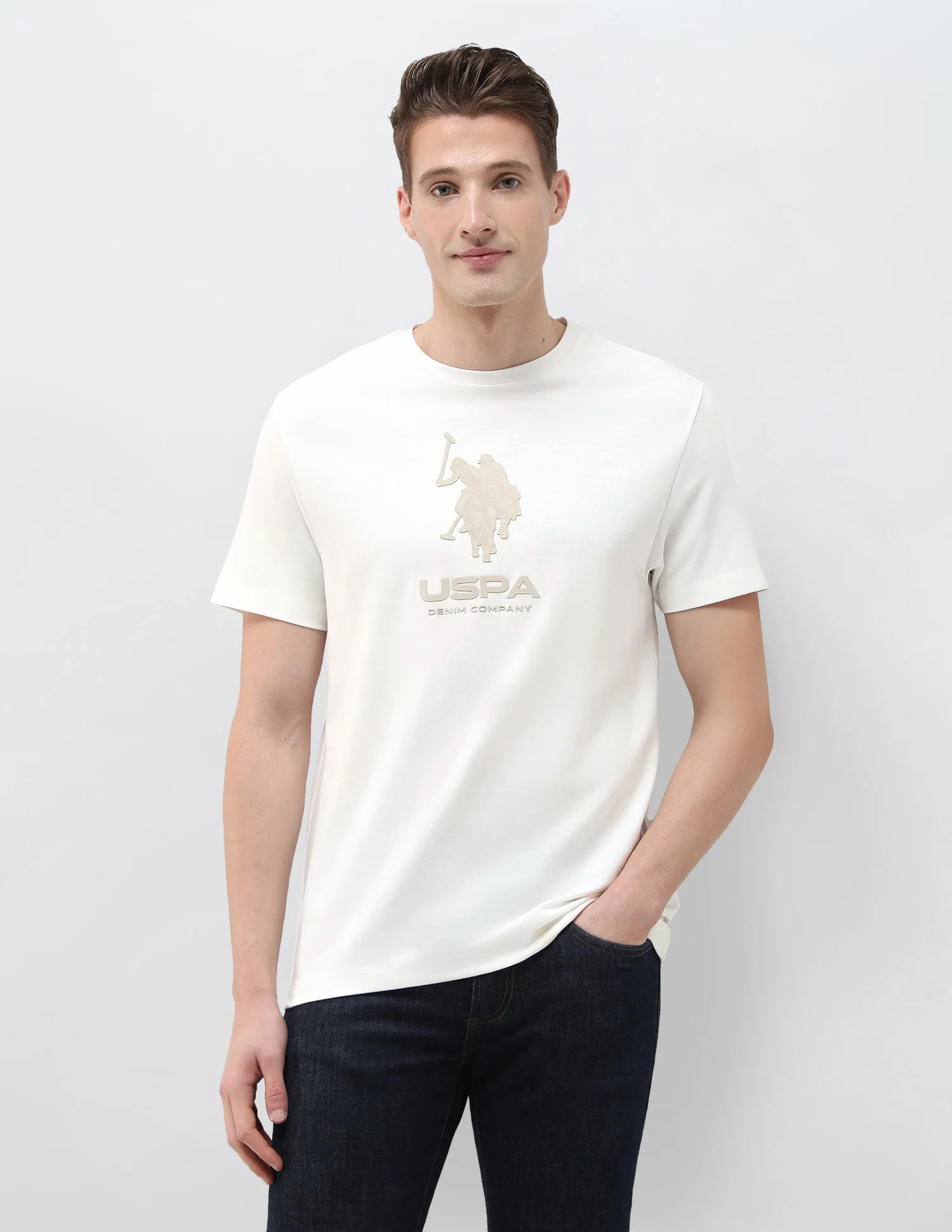 Black & Gold Brand Embossed Slim Fit T-Shirt - Image 6