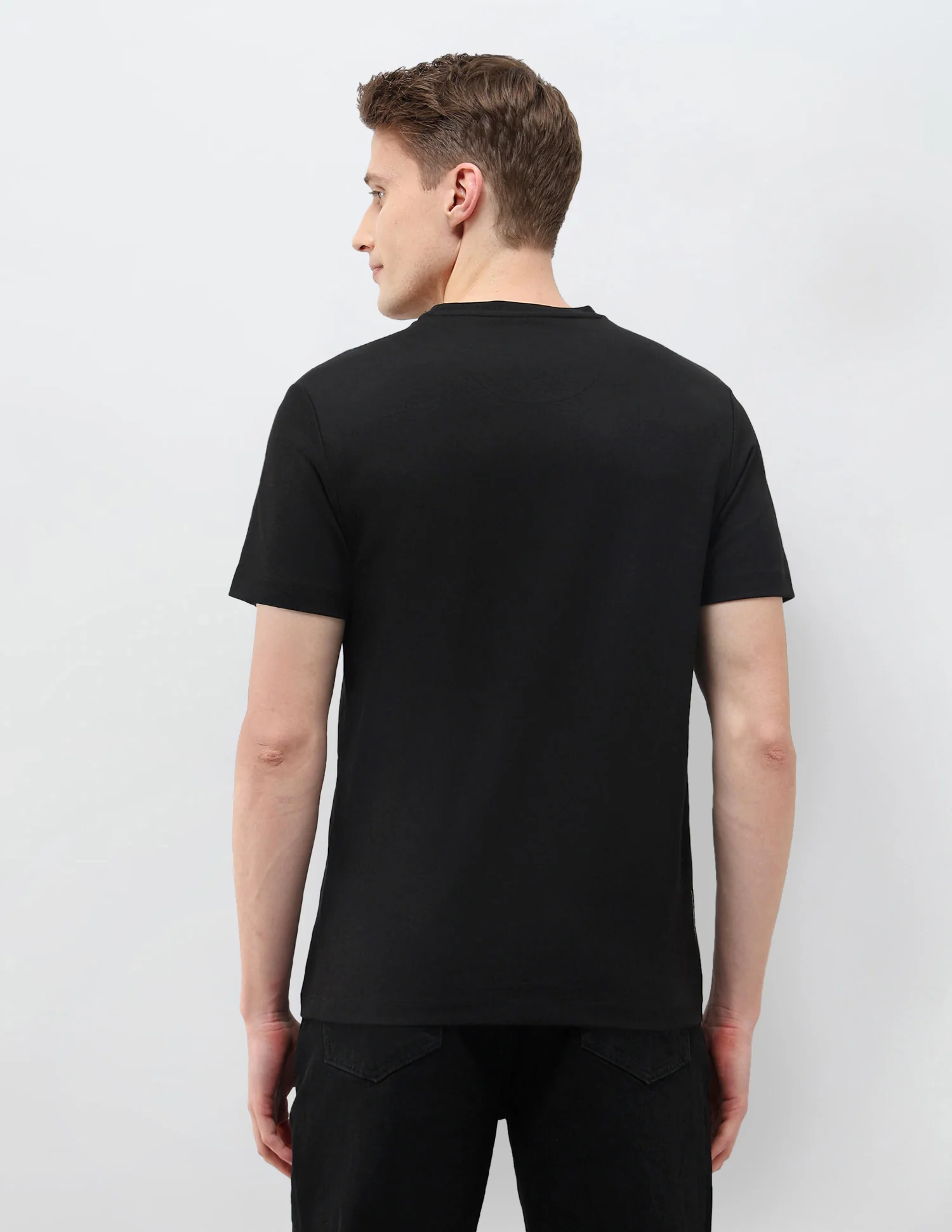 Black & Gold Brand Embossed Slim Fit T-Shirt - Image 5