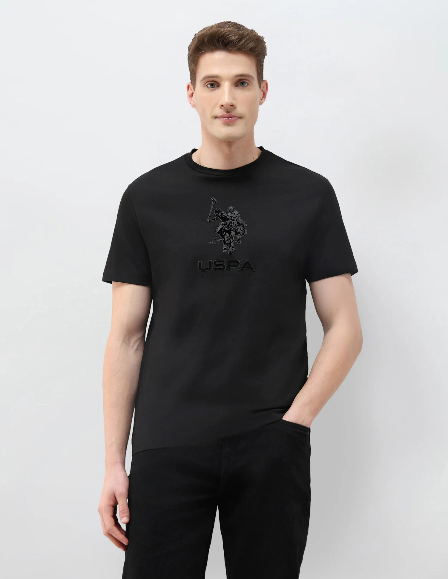 Black & Gold Brand Embossed Slim Fit T-Shirt - Image 6
