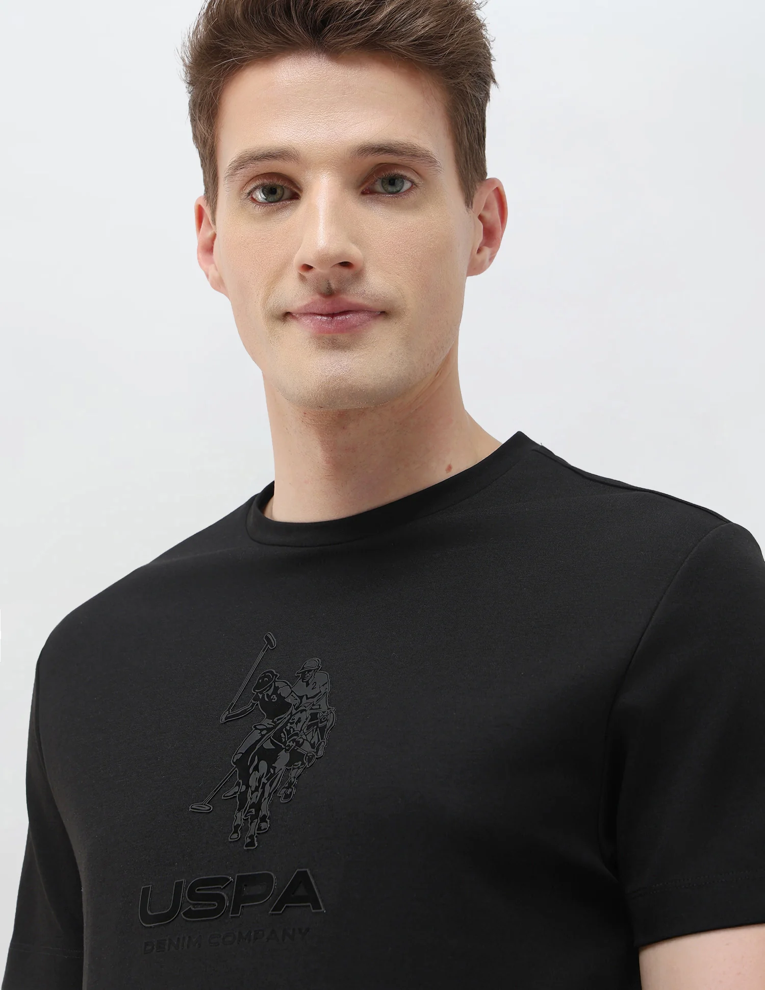 Black & Gold Brand Embossed Slim Fit T-Shirt - Image 7