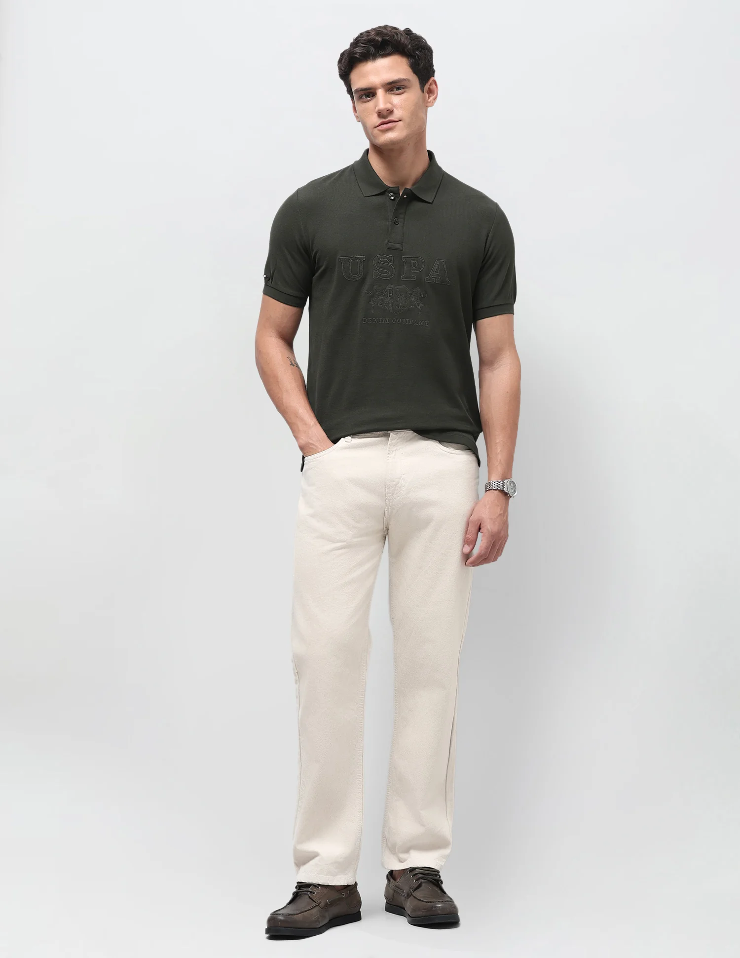 Brand Applique Slim Fit Polo Shirt - Image 3