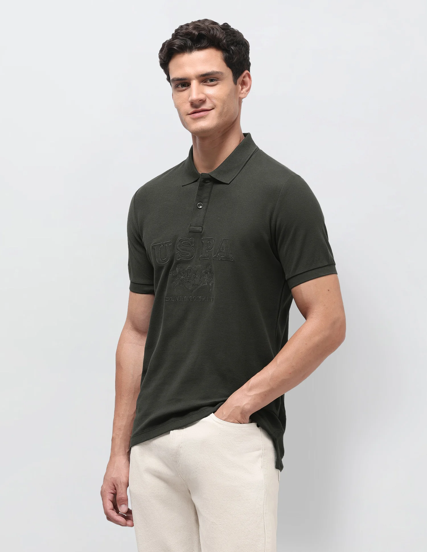 Brand Applique Slim Fit Polo Shirt - Image 4