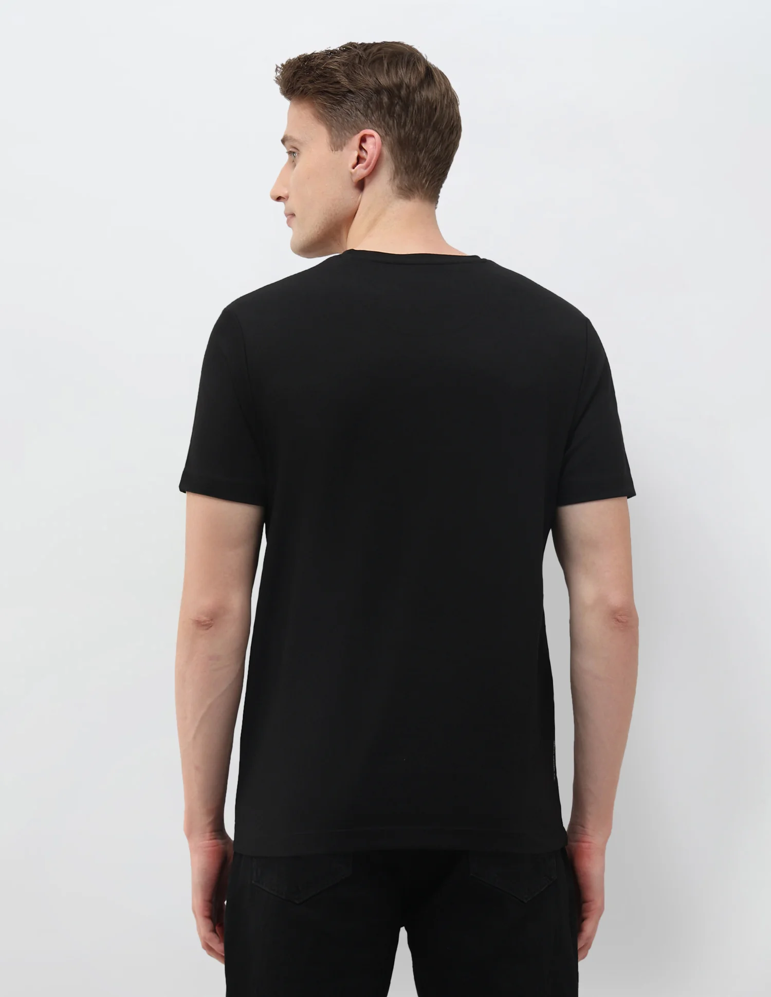 Brand Embossed Black & Gold Slim Fit T-Shirt - Image 5