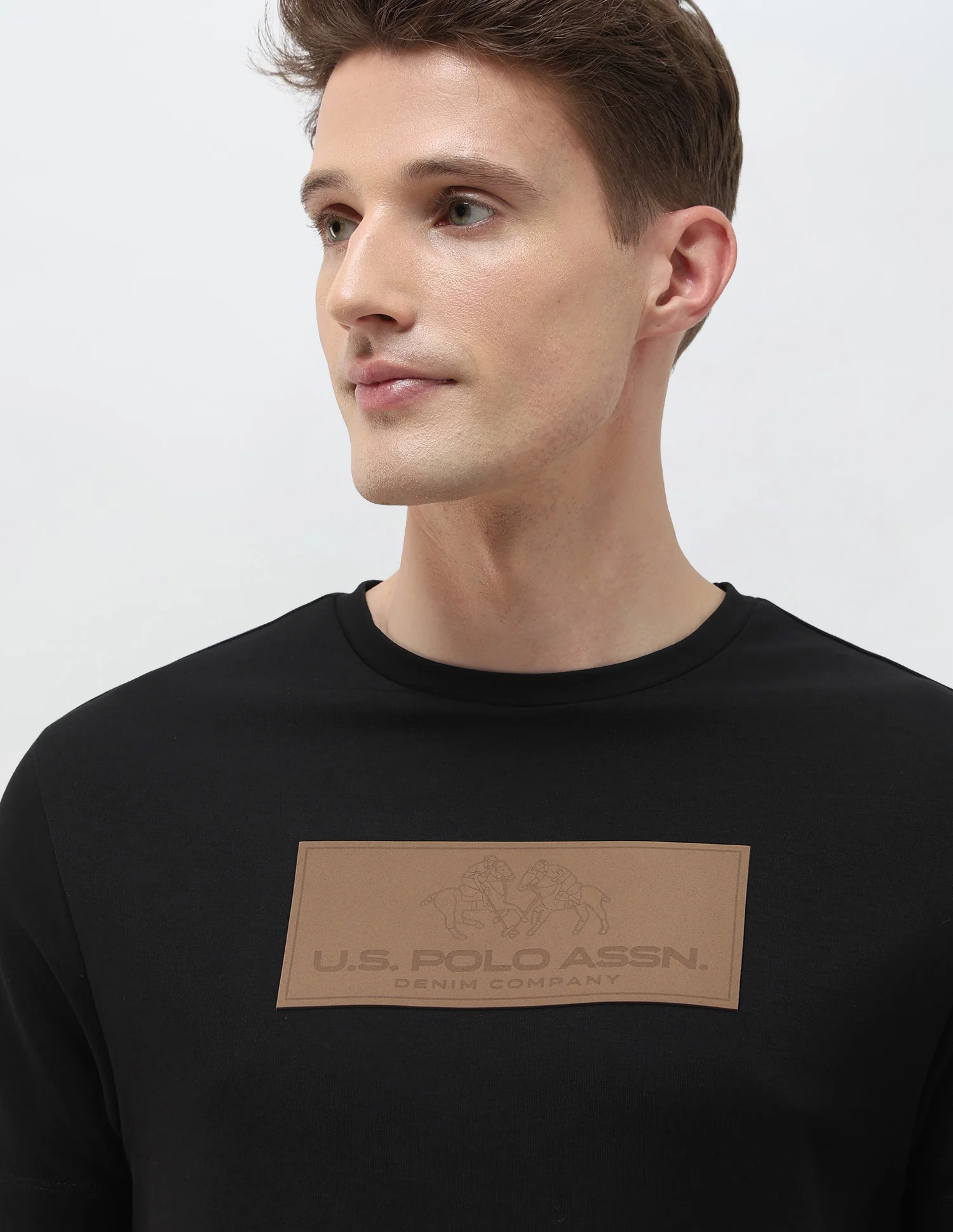Brand Embossed Black & Gold Slim Fit T-Shirt - Image 7
