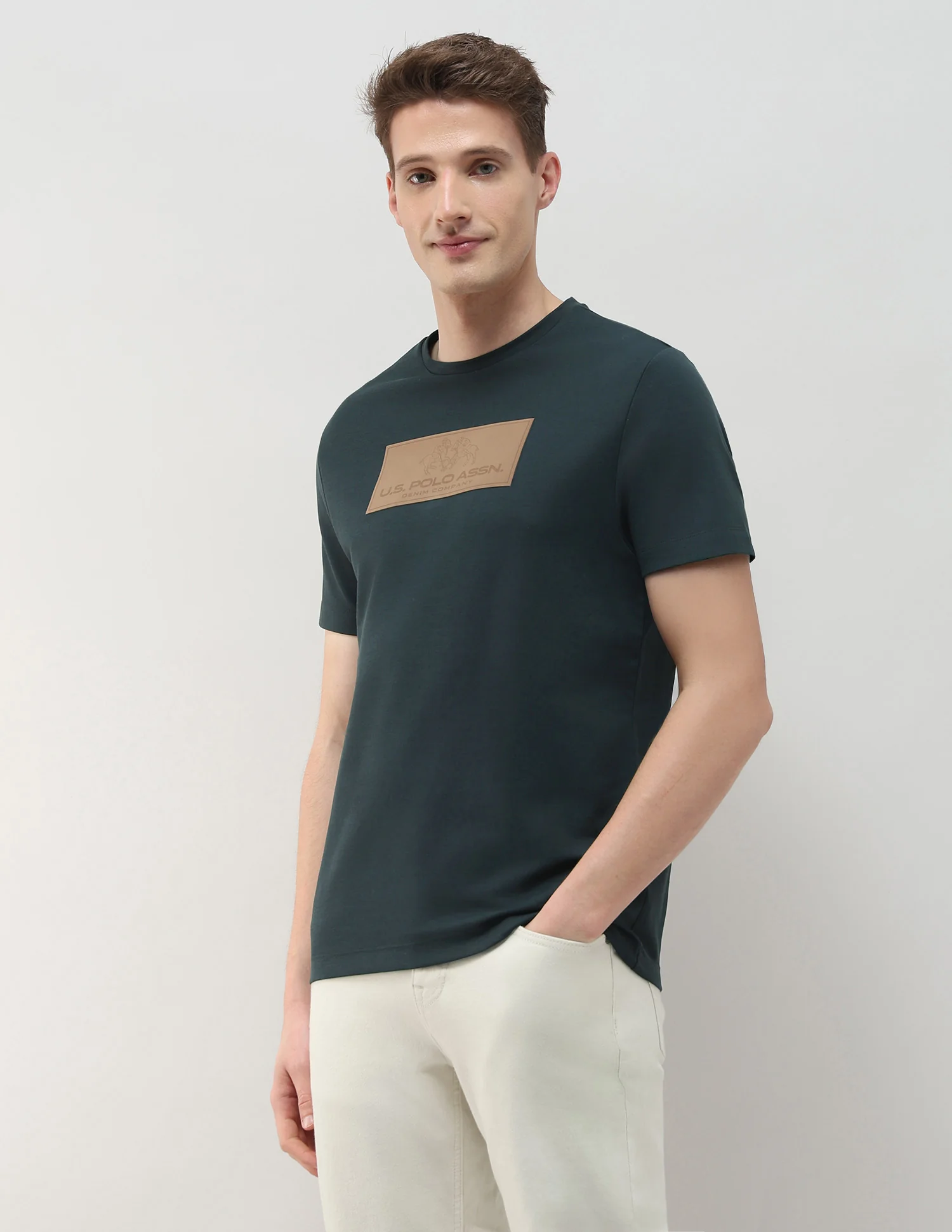 Brand Embossed Black & Gold Slim Fit T-Shirt - Image 4