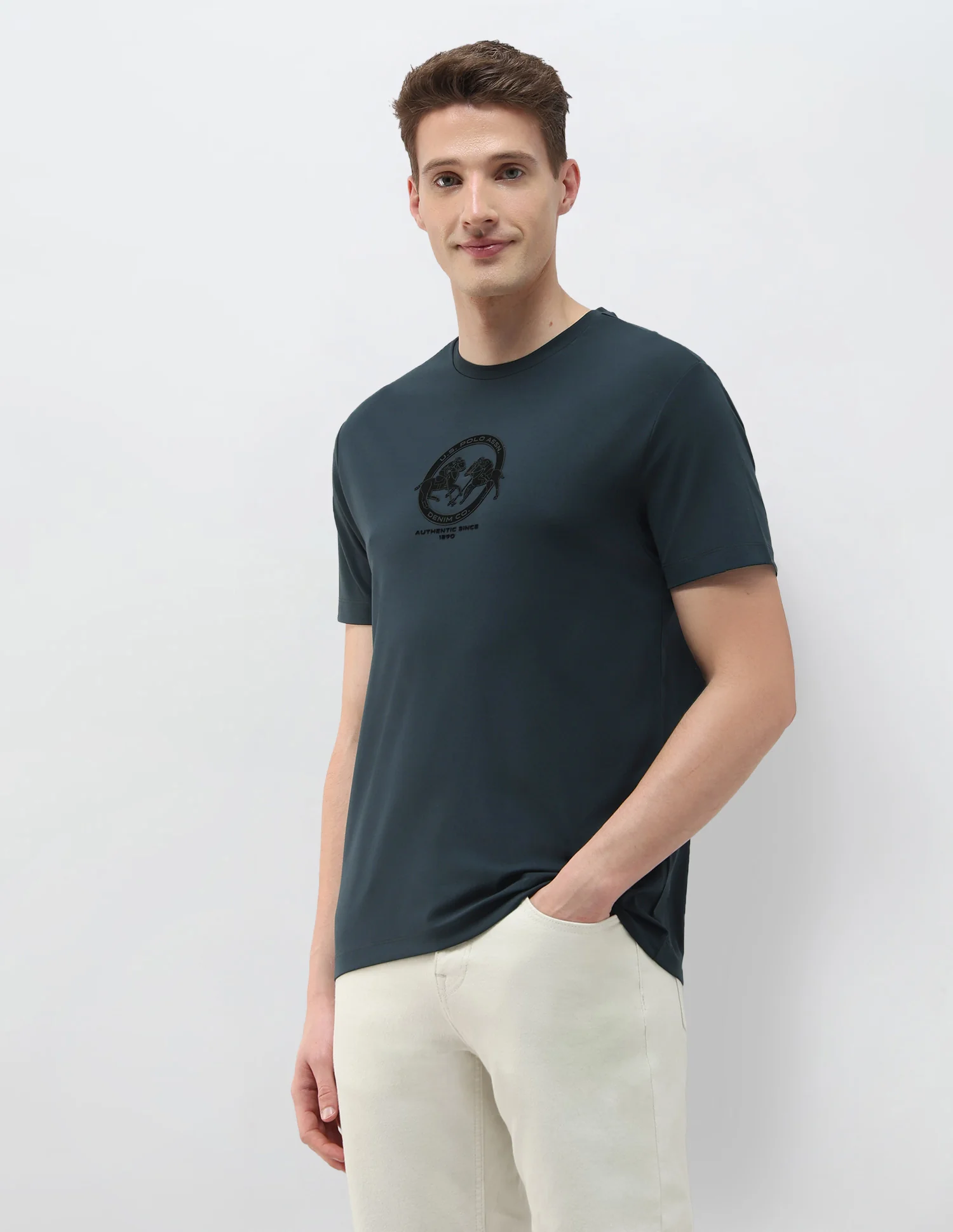 Brand Embossed Black & Gold Slim Fit T-Shirt - Image 4