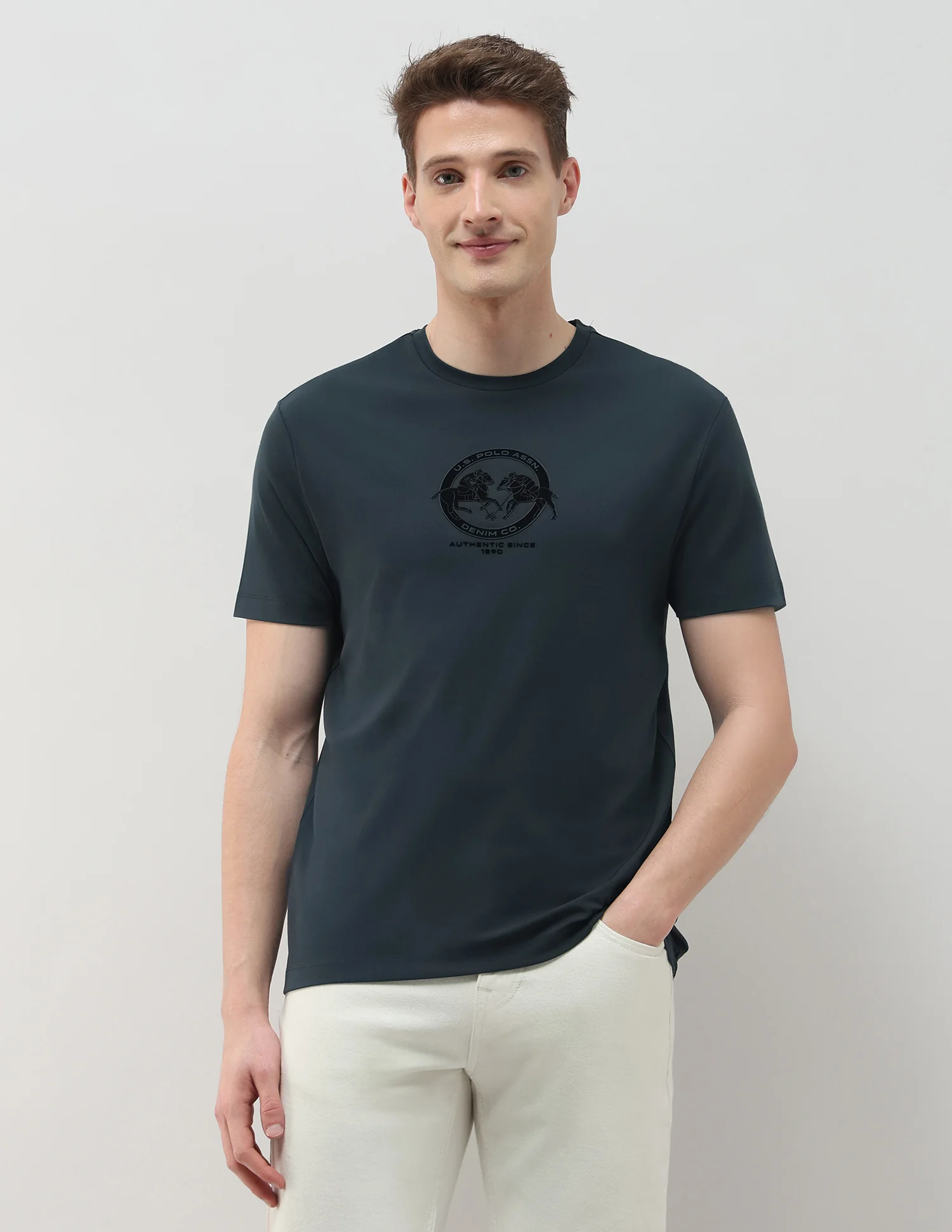 Brand Embossed Black & Gold Slim Fit T-Shirt - Image 6