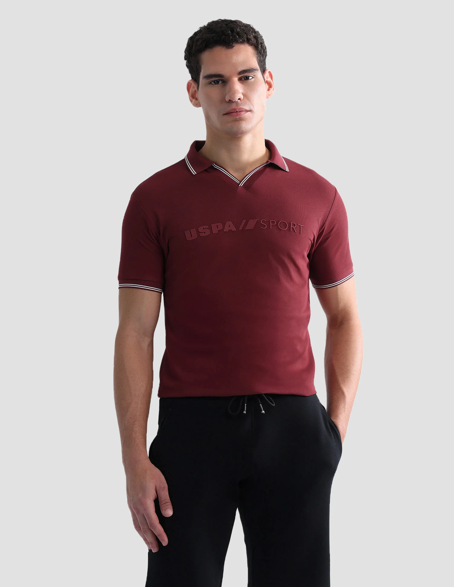Brand Embossed Regular Fit Active Polo Shirt