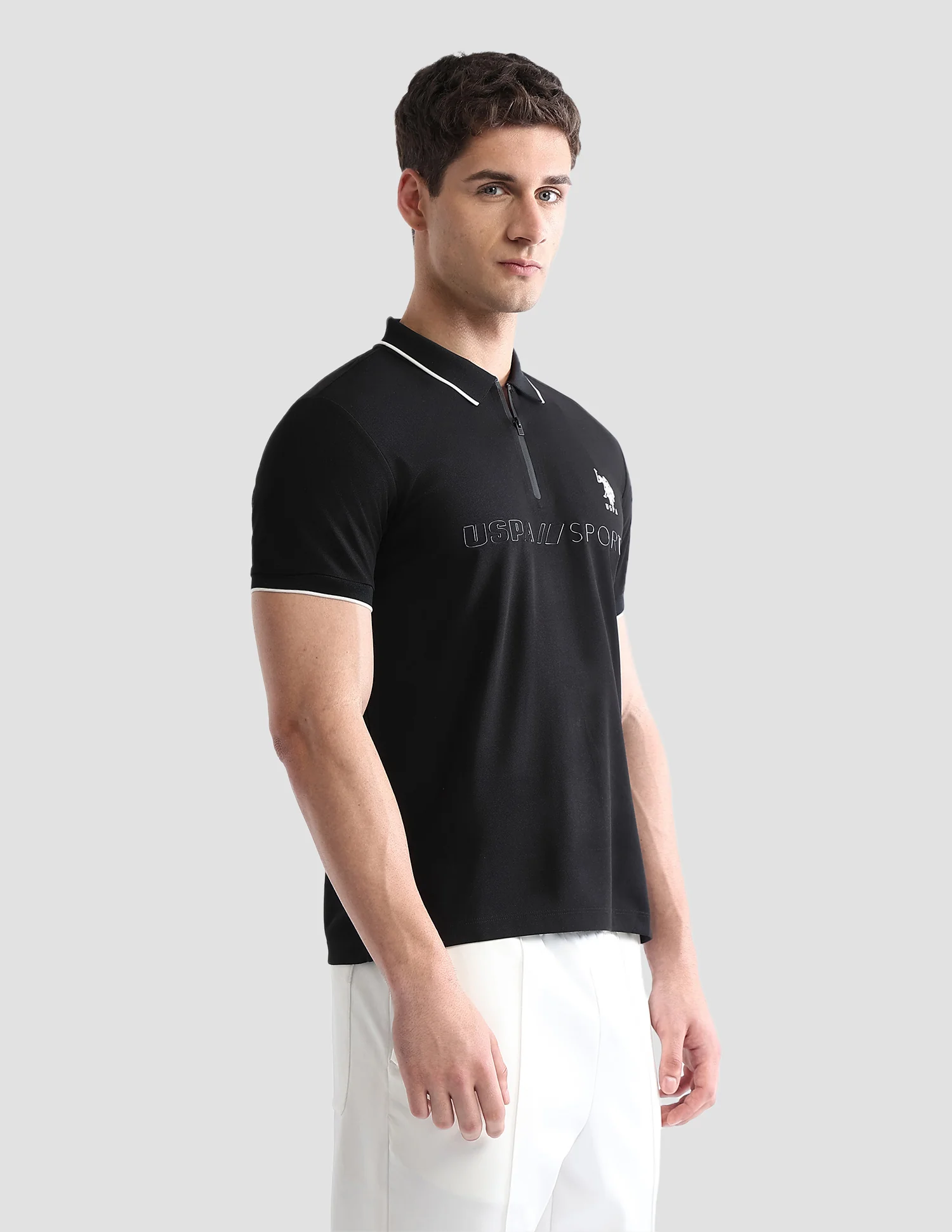 Brand Embossed Regular Fit Active Polo Shirt - Image 4
