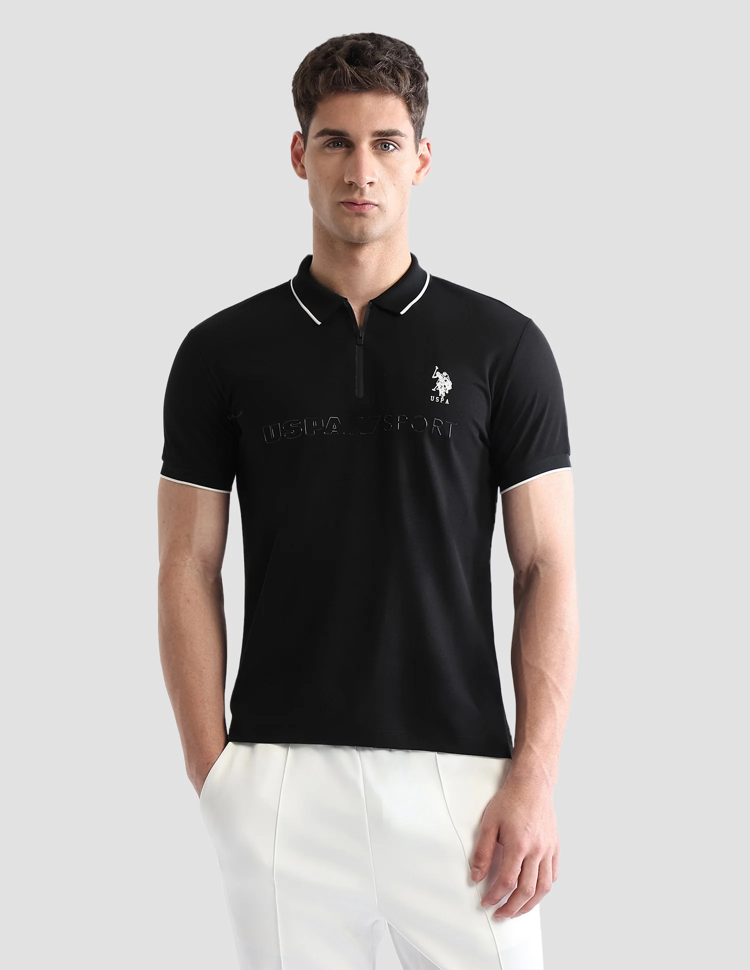 Brand Embossed Regular Fit Active Polo Shirt - Image 6
