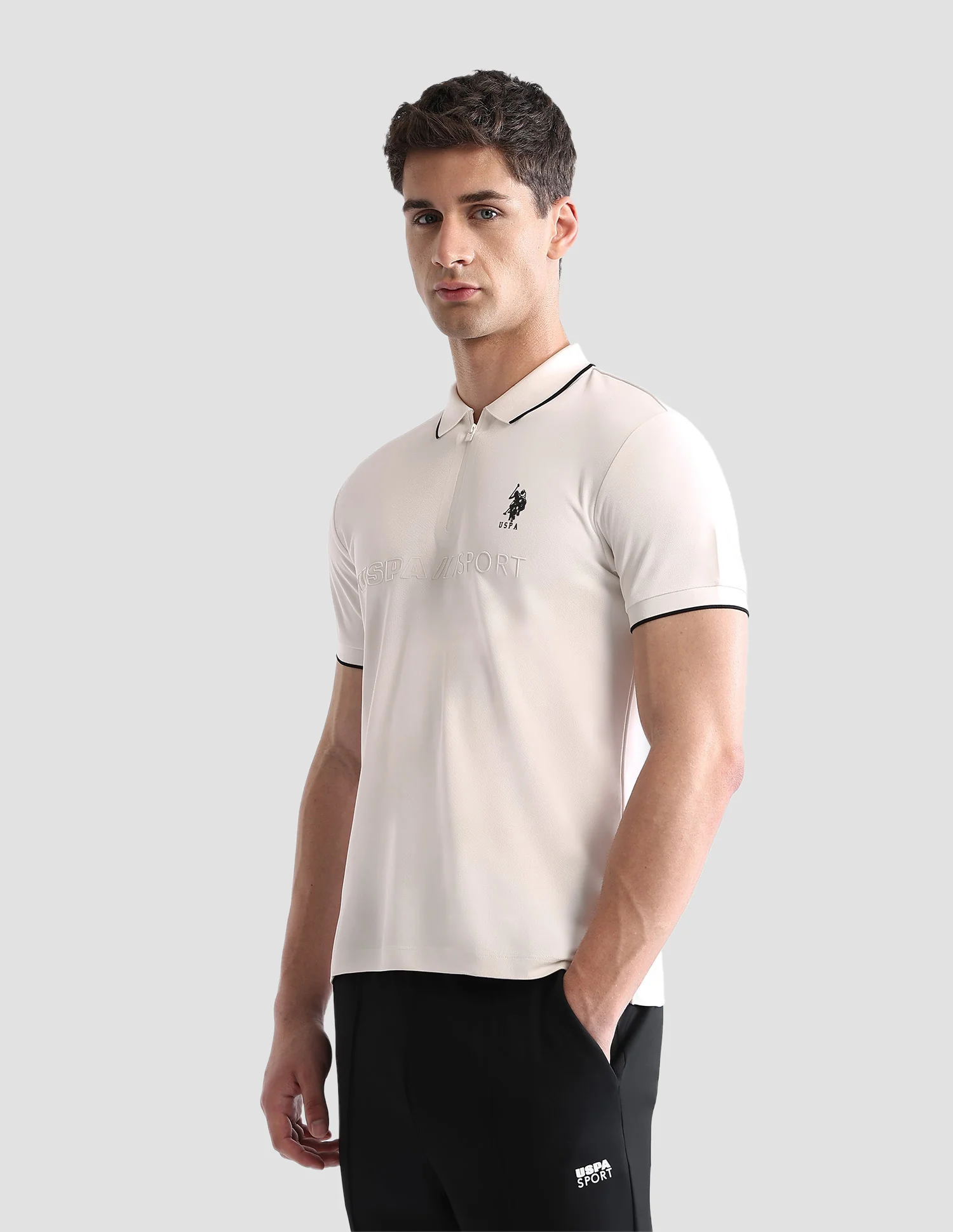 Brand Embossed Regular Fit Active Polo Shirt - Image 4