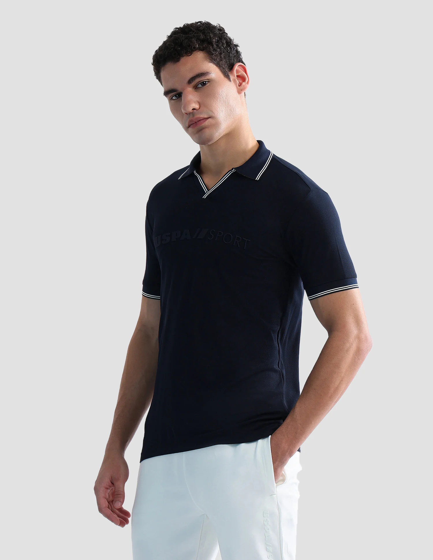 Brand Embossed Regular Fit Active Polo Shirt - Image 4
