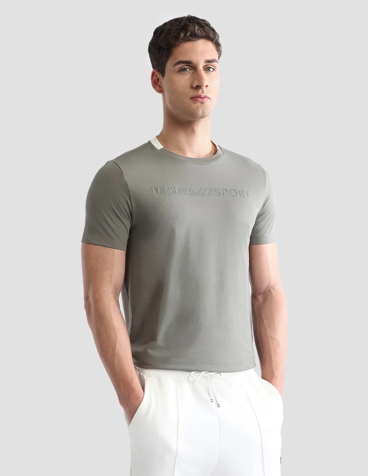 Brand Embossed Regular Fit Active T-Shirt
