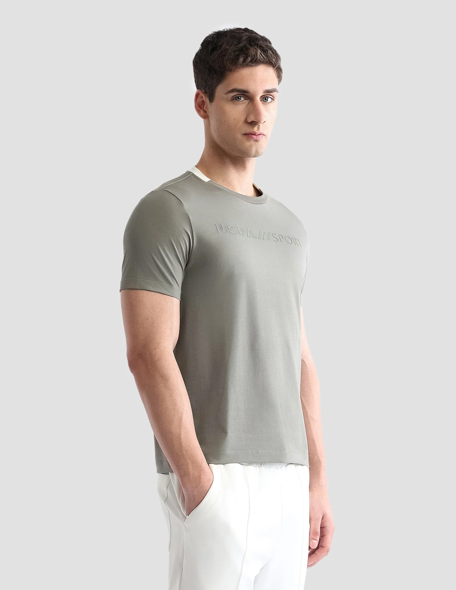 Brand Embossed Regular Fit Active T-Shirt - Image 4
