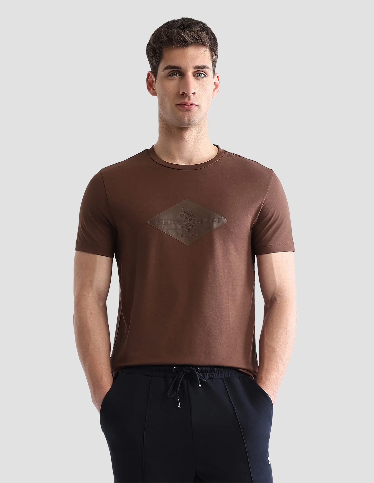 Brand Embossed Regular Fit Active T-Shirt