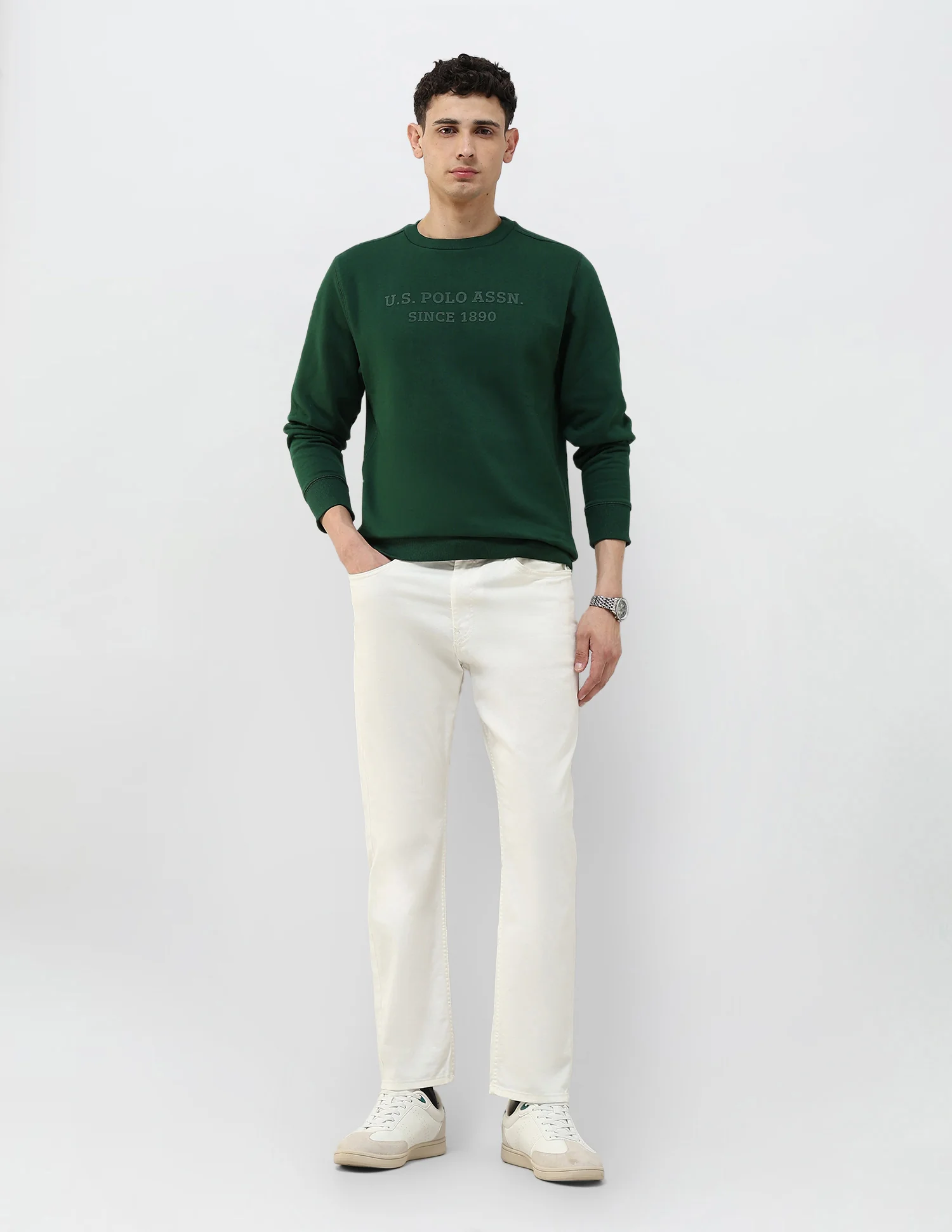 Brand Embossed Regular Fit Sweatshirt - Image 3