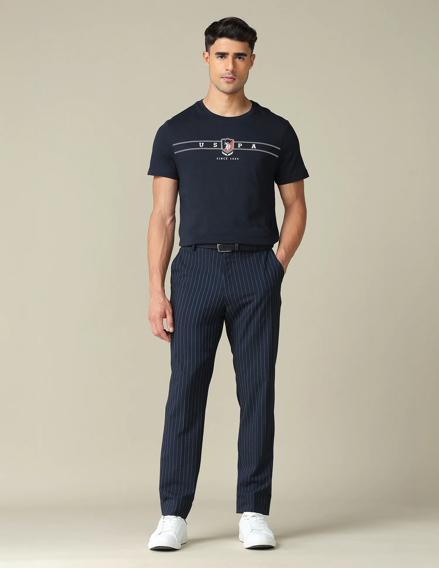 Brand Embossed Regular Fit T- Shirt - Image 3