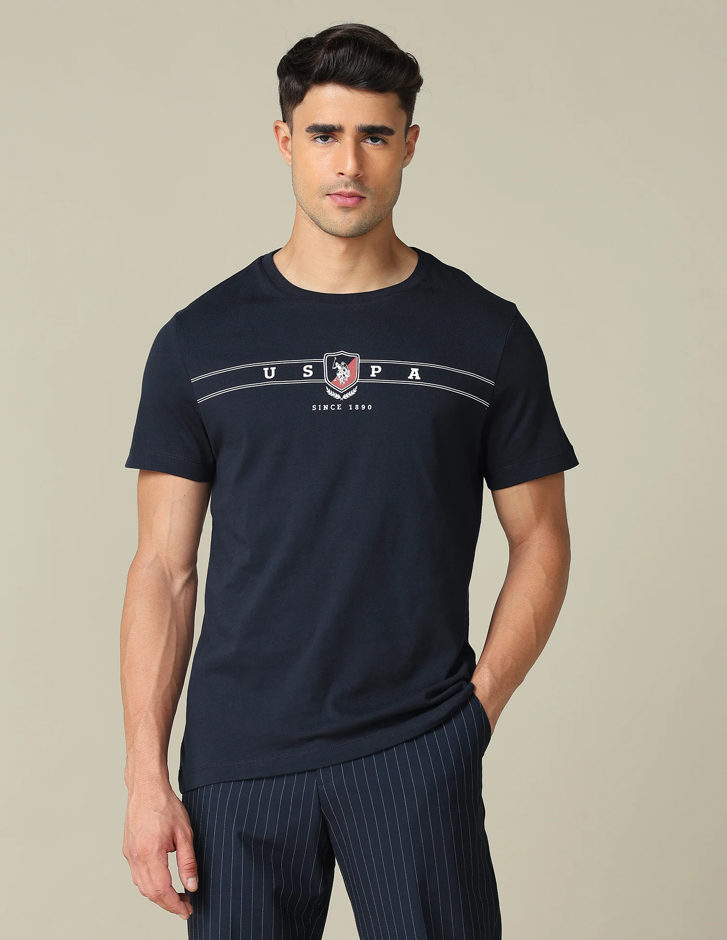 Brand Embossed Regular Fit T- Shirt - Image 6