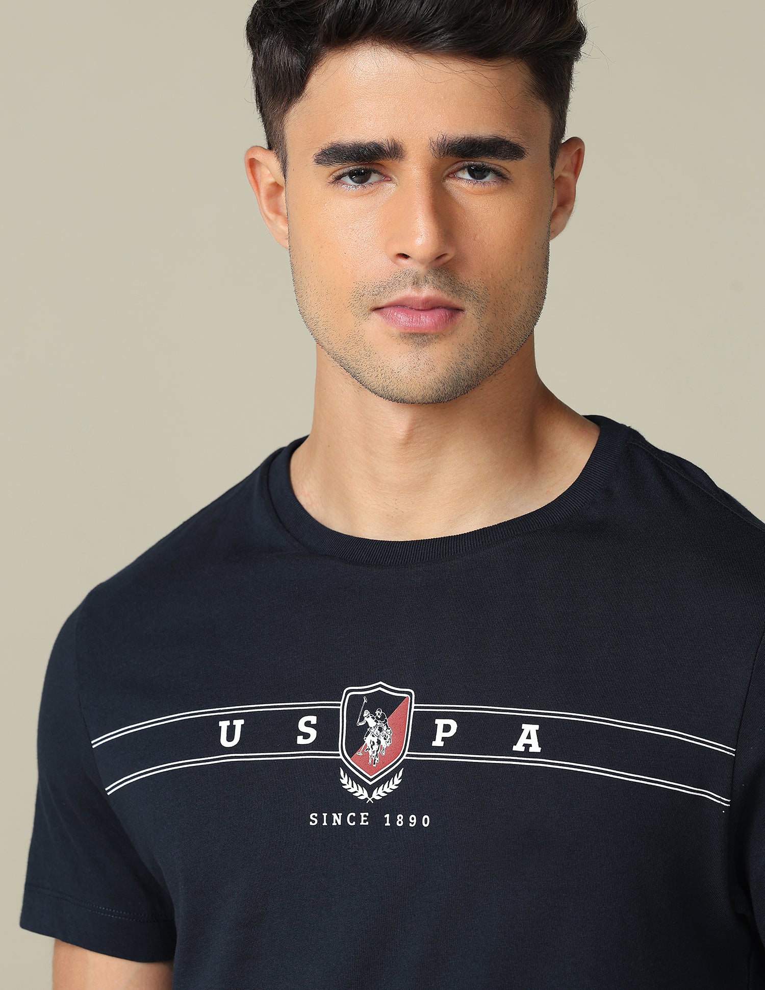 Brand Embossed Regular Fit T- Shirt - Image 7