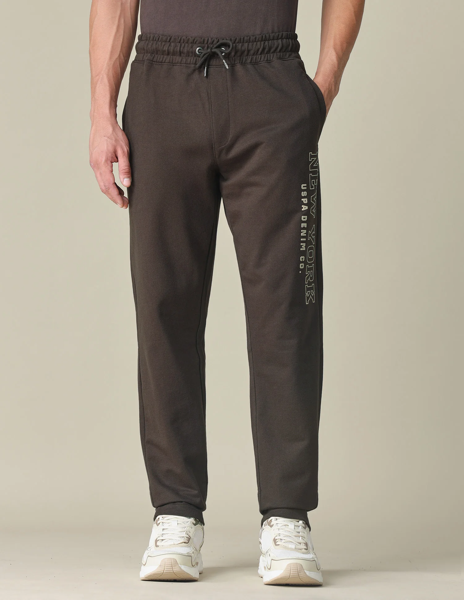 Brand Embossed Regular Fit Track Pants - Image 6