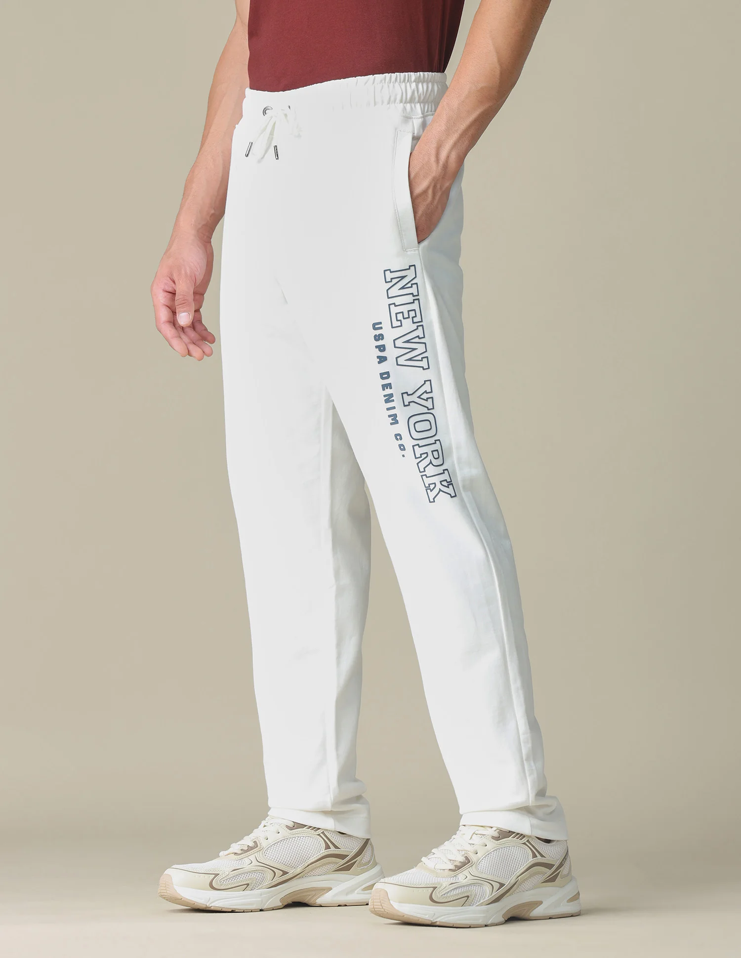 Brand Embossed Regular Fit Track Pants - Image 4