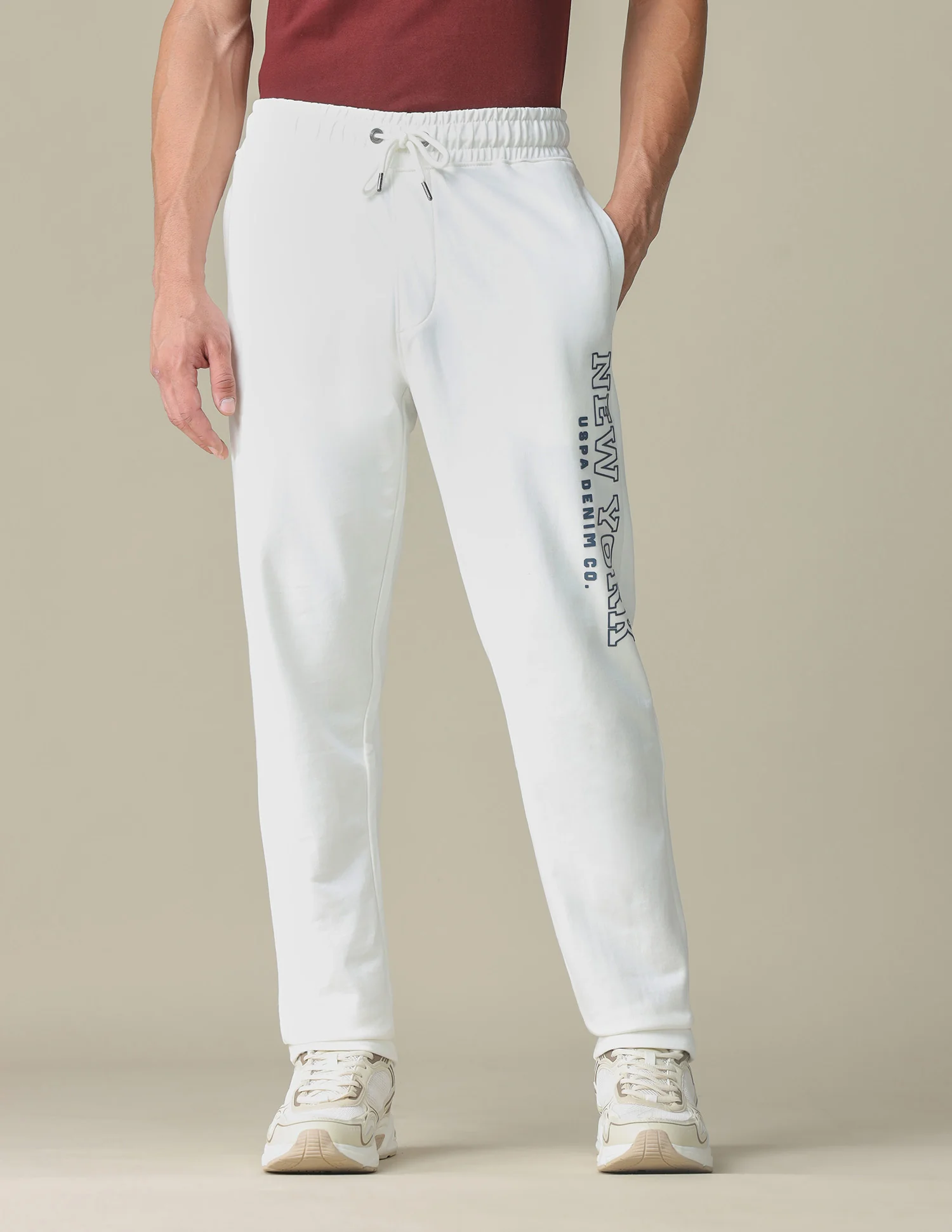 Brand Embossed Regular Fit Track Pants - Image 6
