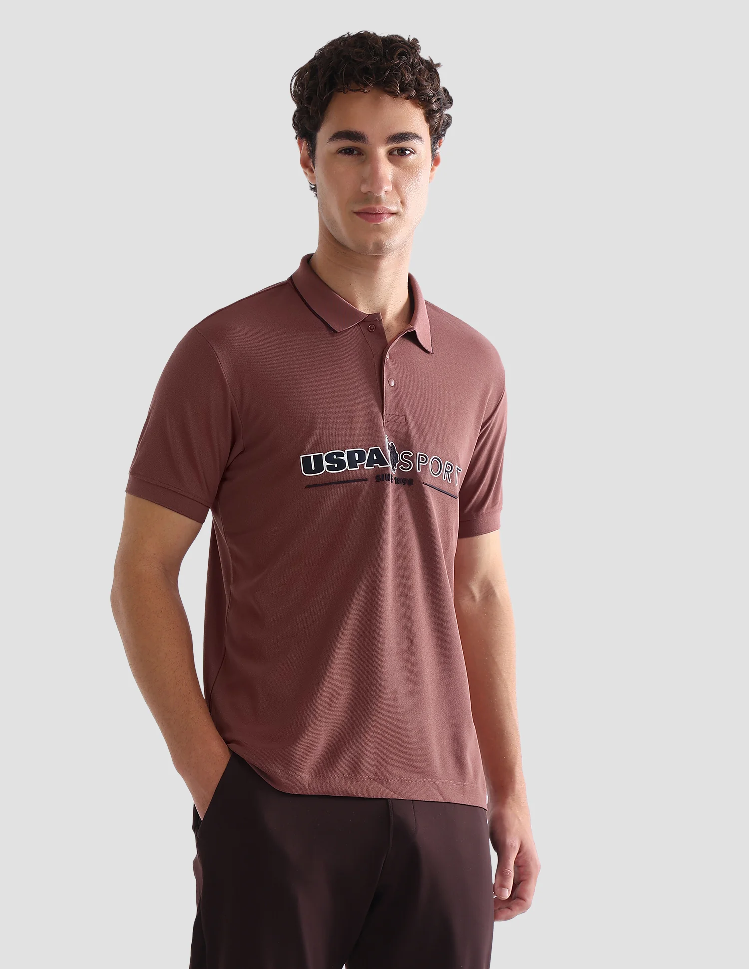 Brand Embossed Slim Fit Active Polo Shirt - Image 4
