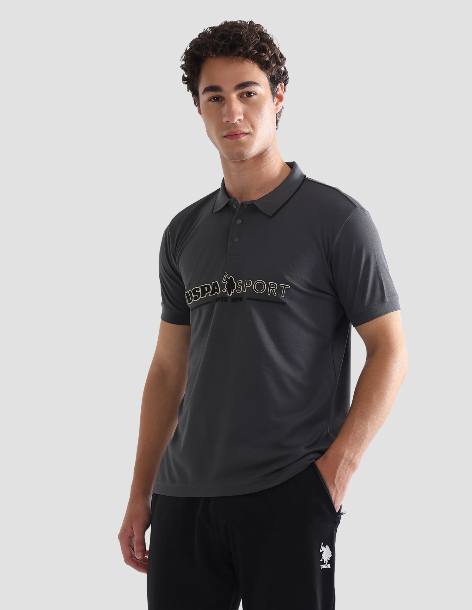 Brand Embossed Slim Fit Active Polo Shirt - Image 4