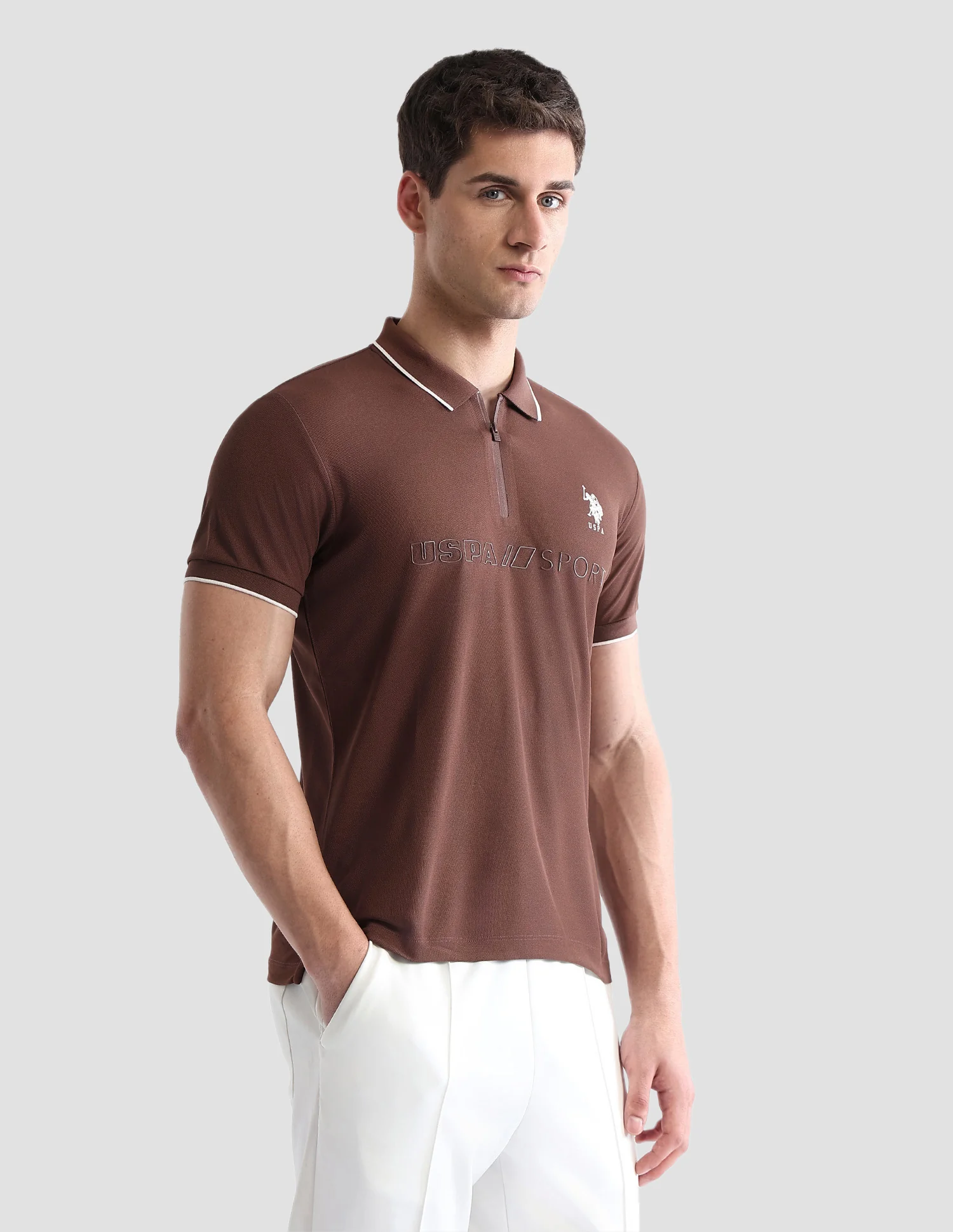 Brand Embossed Slim Fit Active Polo Shirt - Image 4