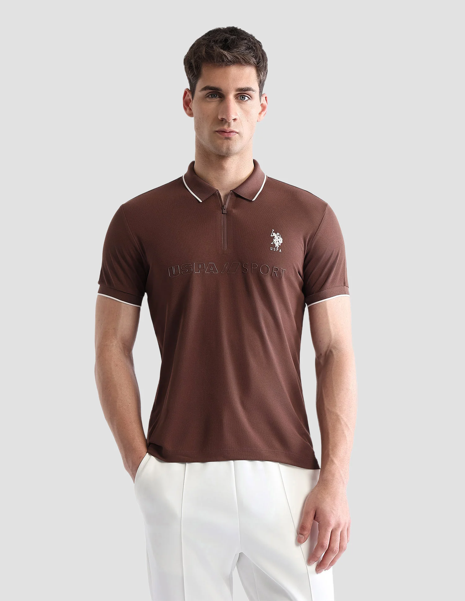 Brand Embossed Slim Fit Active Polo Shirt - Image 6