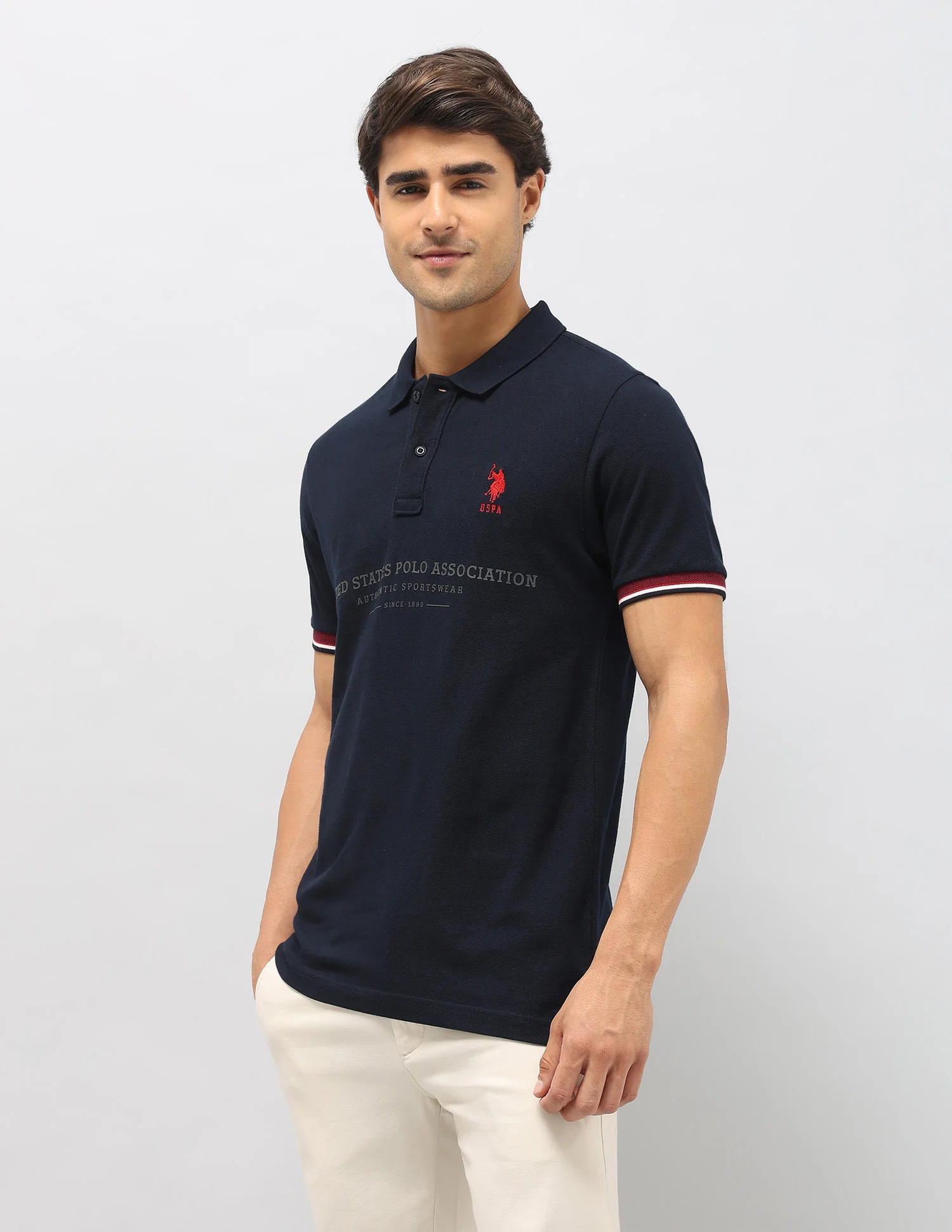 Brand Embossed Slim Fit Polo Shirt - Image 4