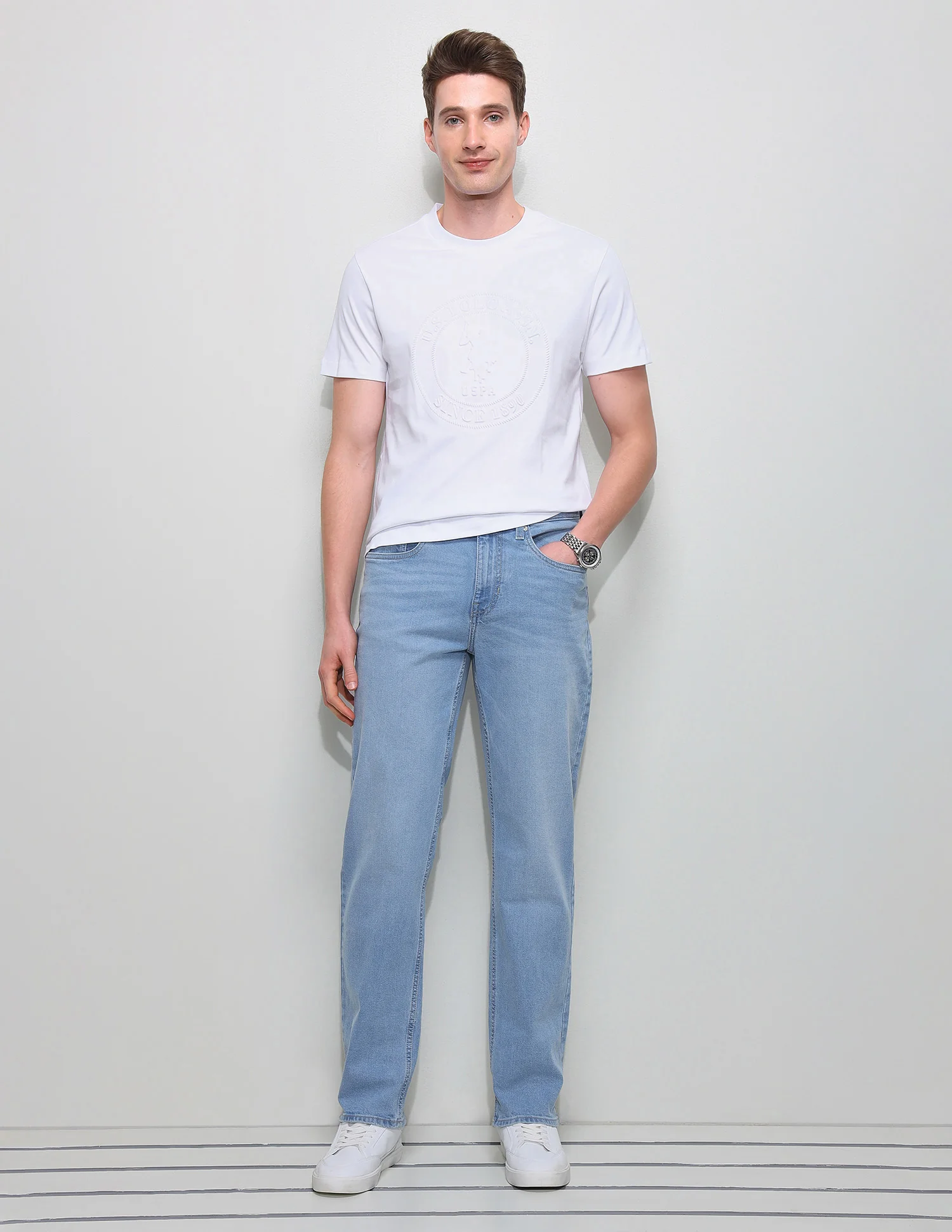 Brand Embossed Slim Fit T-Shirt - Image 3