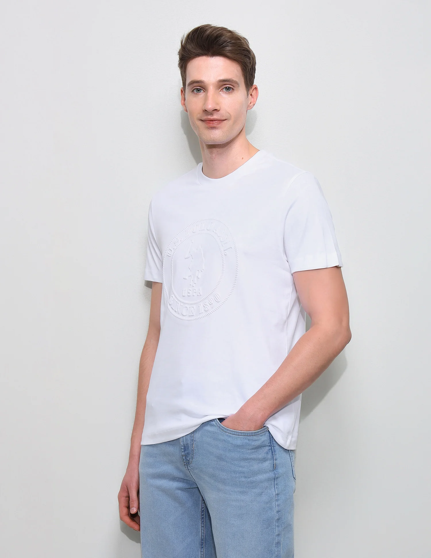 Brand Embossed Slim Fit T-Shirt - Image 4