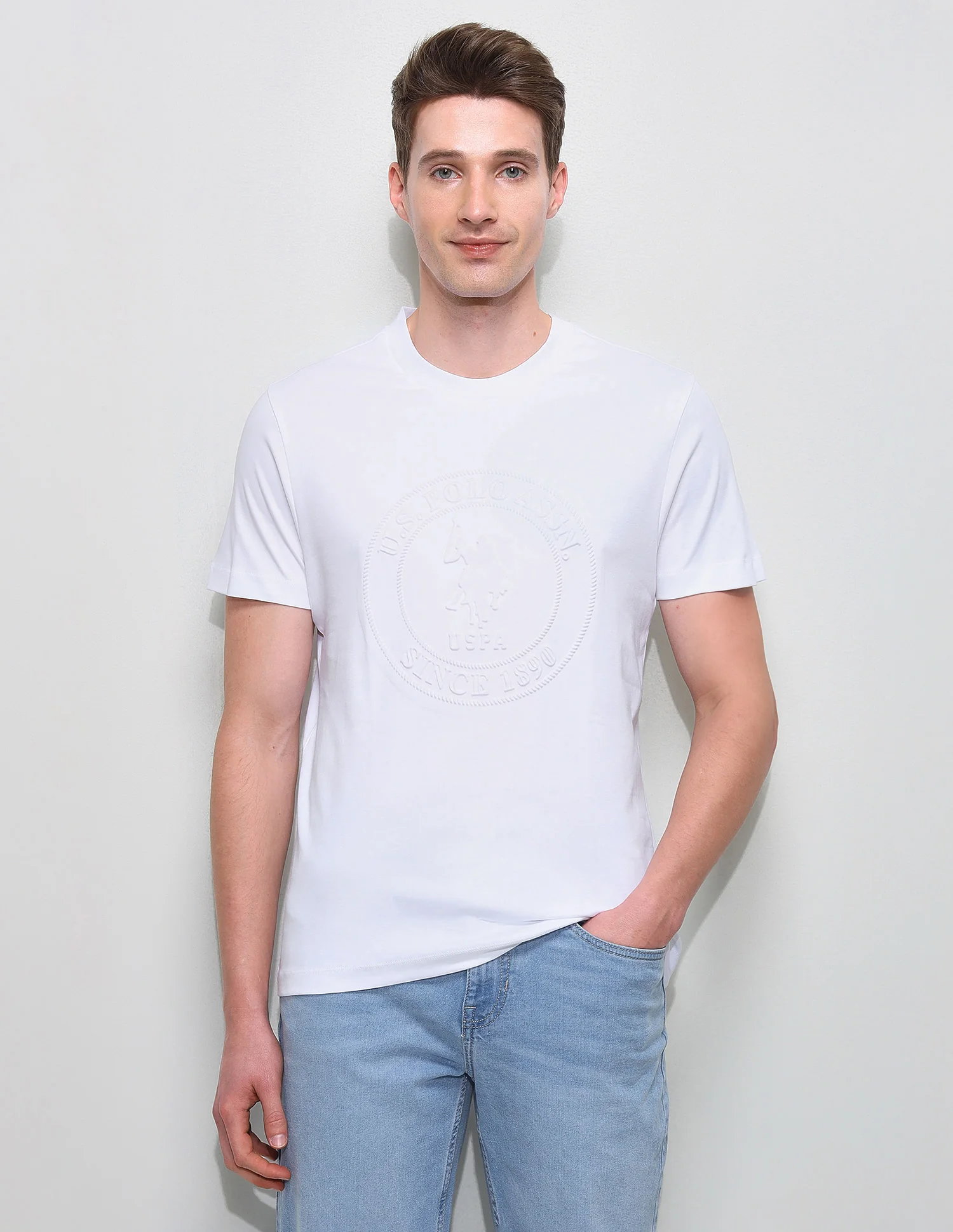 Brand Embossed Slim Fit T-Shirt - Image 6